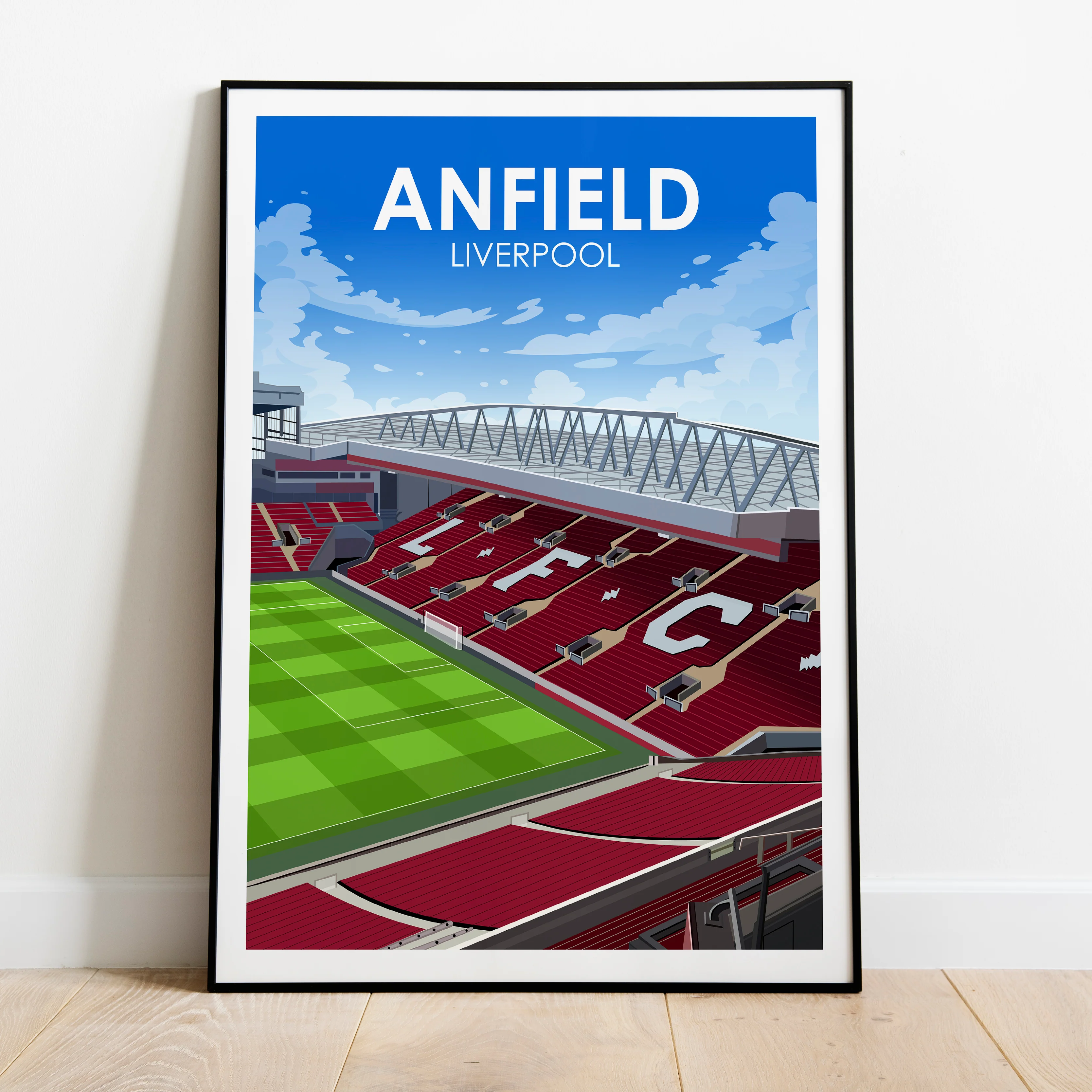 Anfield Heavyweight Art Print - Football Post - Perfect Gift - Birthday Present for Him