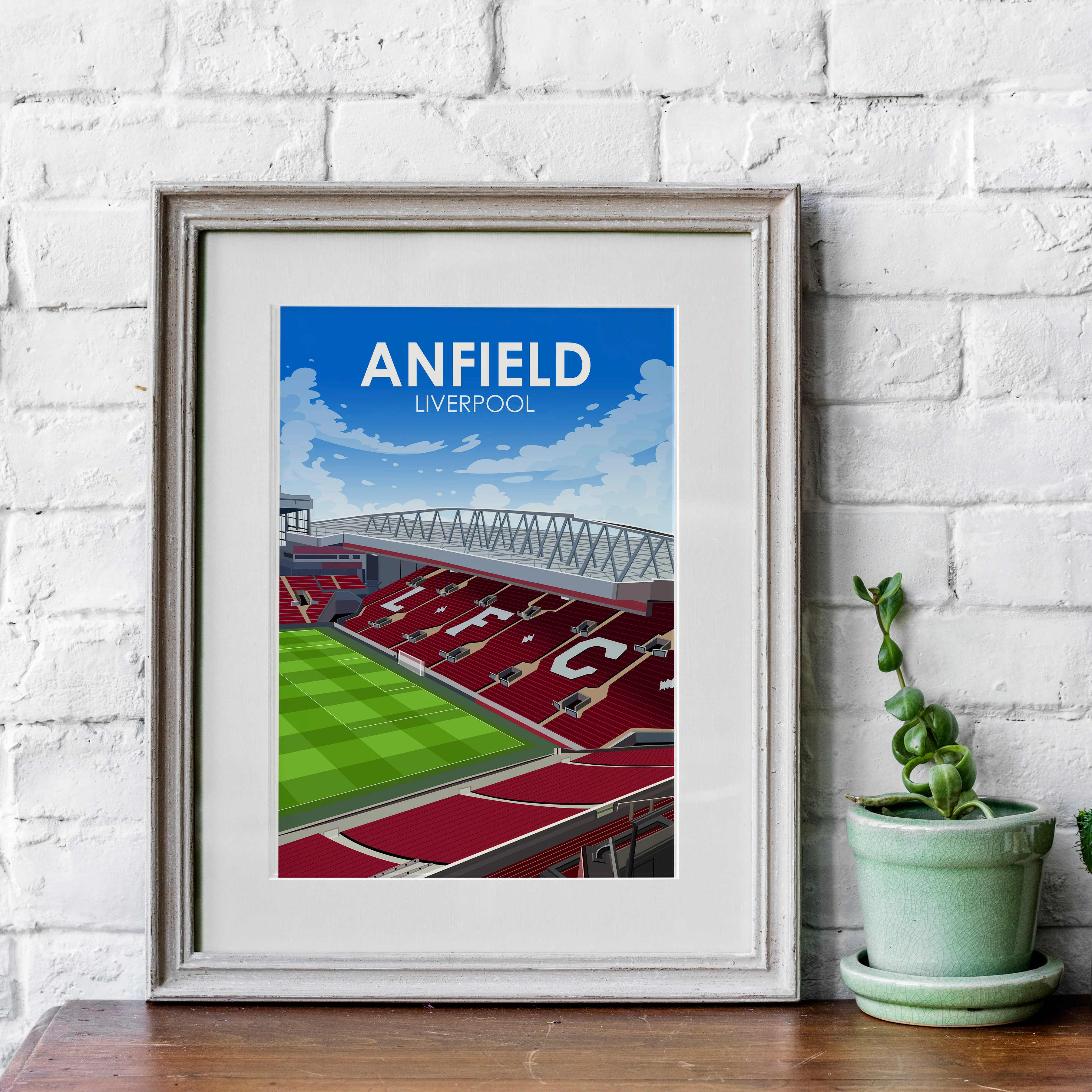 Anfield Heavyweight Art Print - Football Post - Perfect Gift - Birthday Present for Him - Image 3
