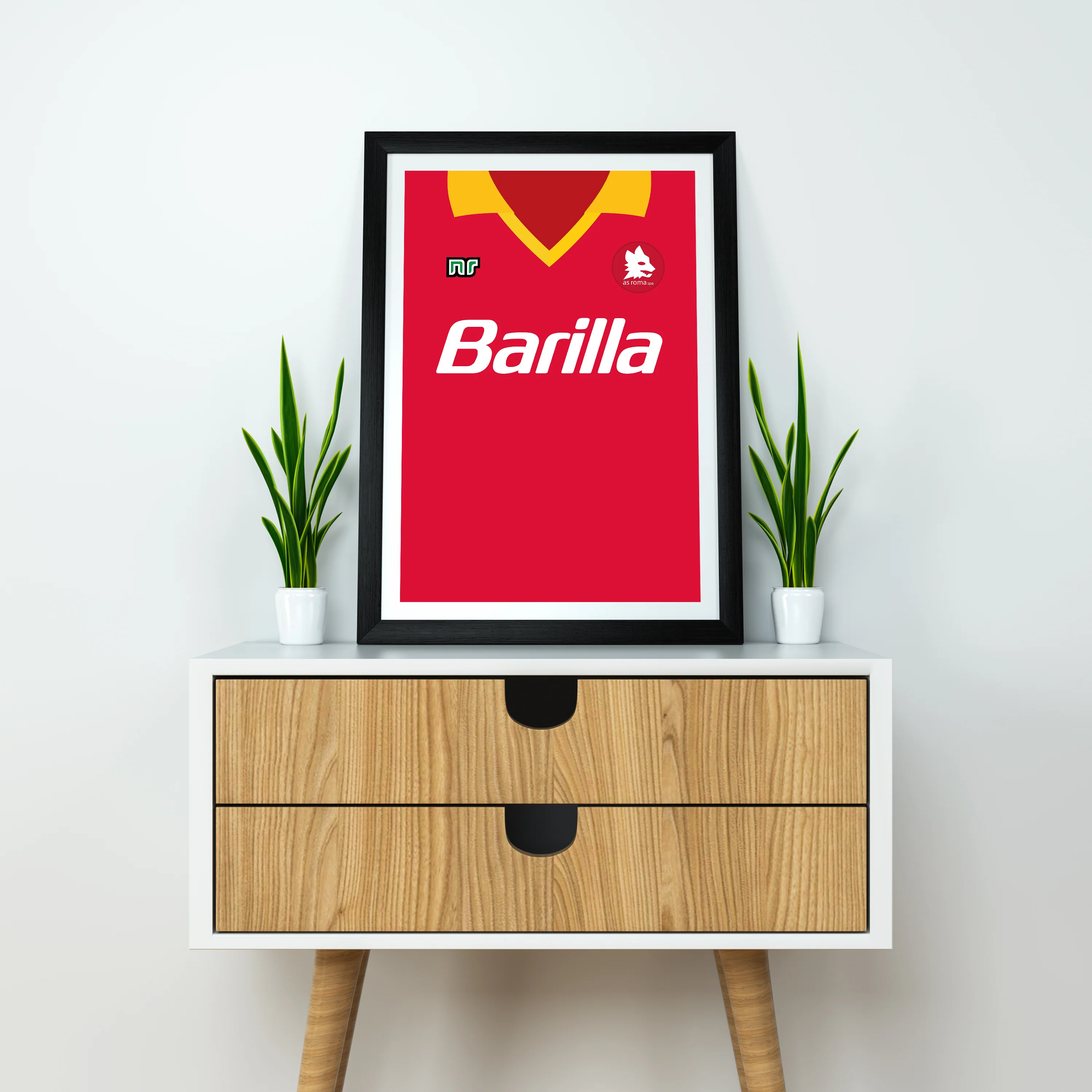 AS Roma (Front) Heavyweight Art Print - Football Post - Perfect Gift - Birthday Present for Him - Image 3