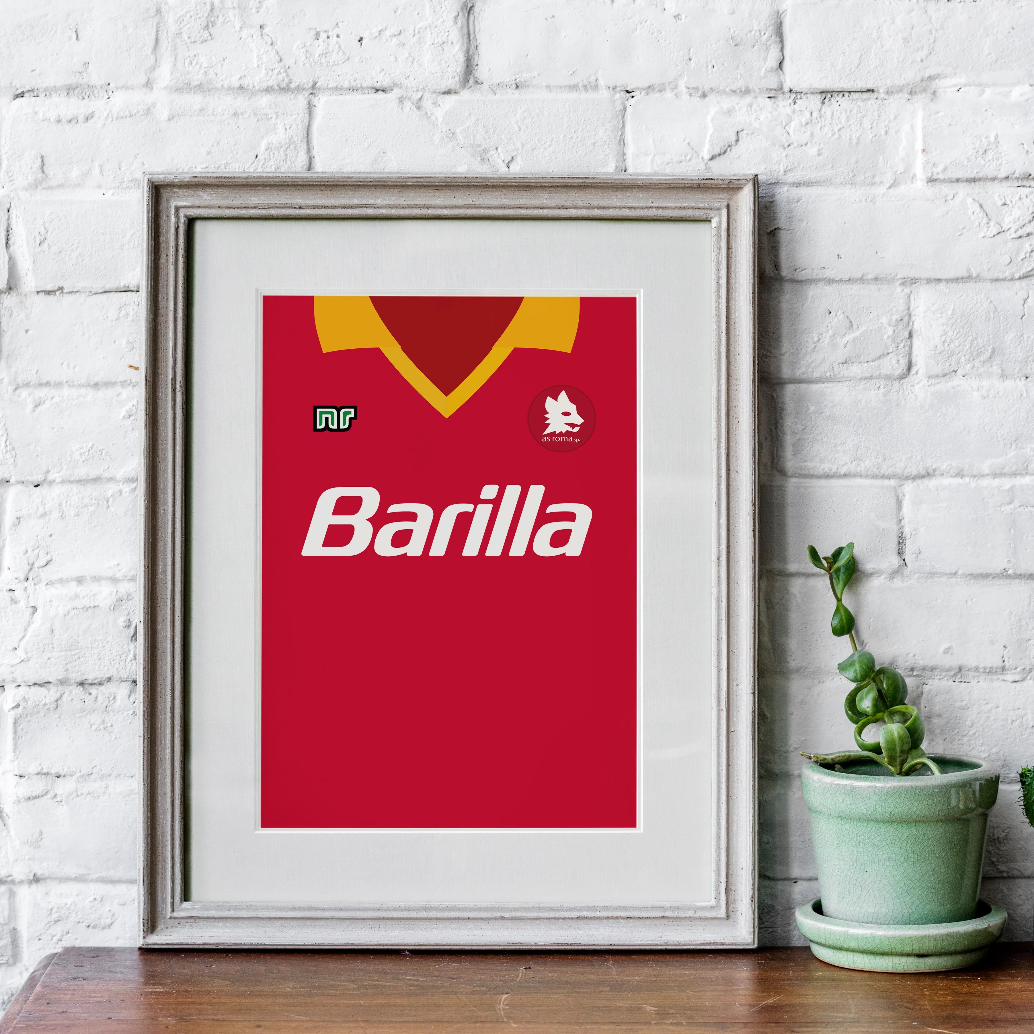 AS Roma (Front) Heavyweight Art Print - Football Post - Perfect Gift - Birthday Present for Him - Image 4