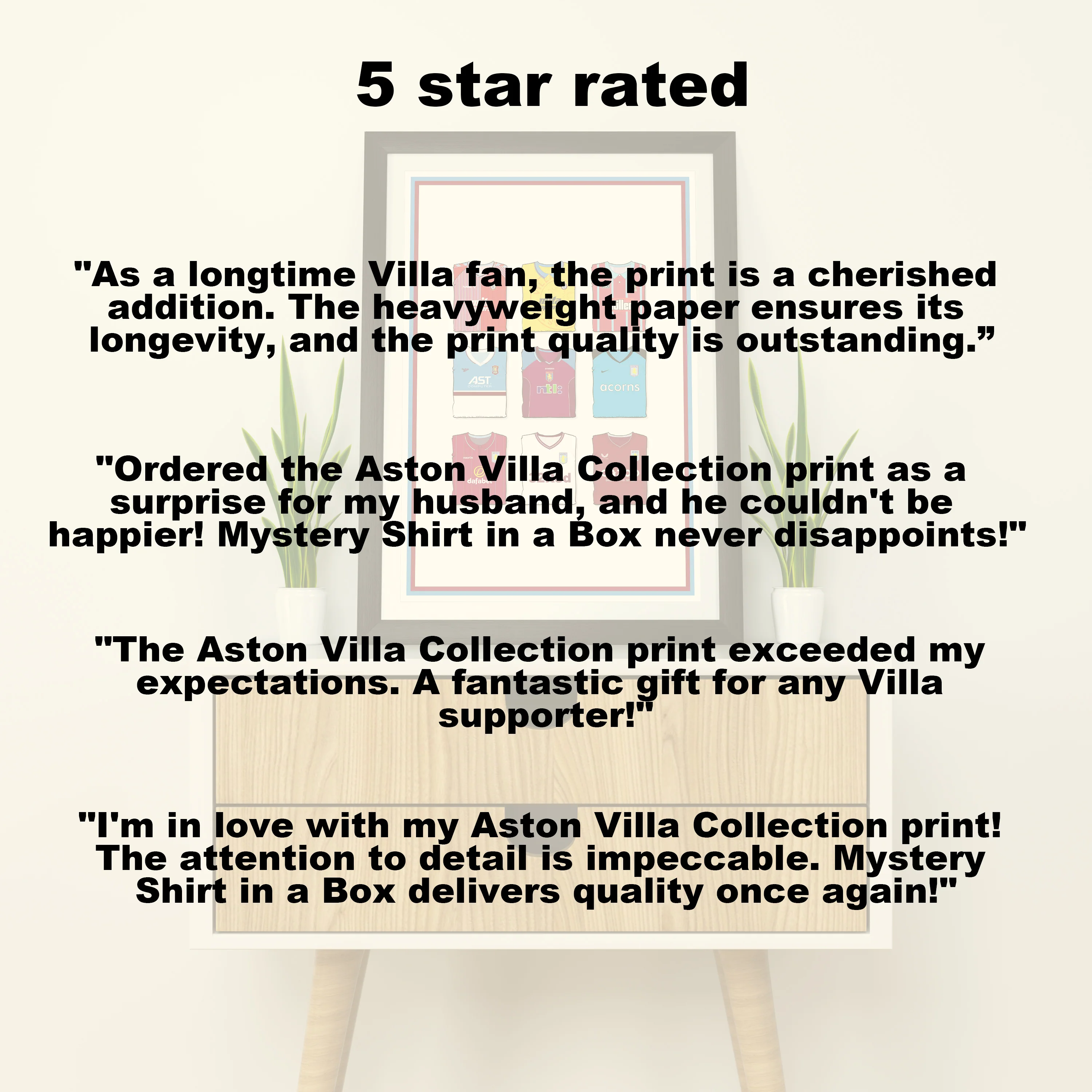 Aston Villa Collection Heavyweight Art Print - Football Post - Perfect Gift - Birthday Present for Him - Image 5