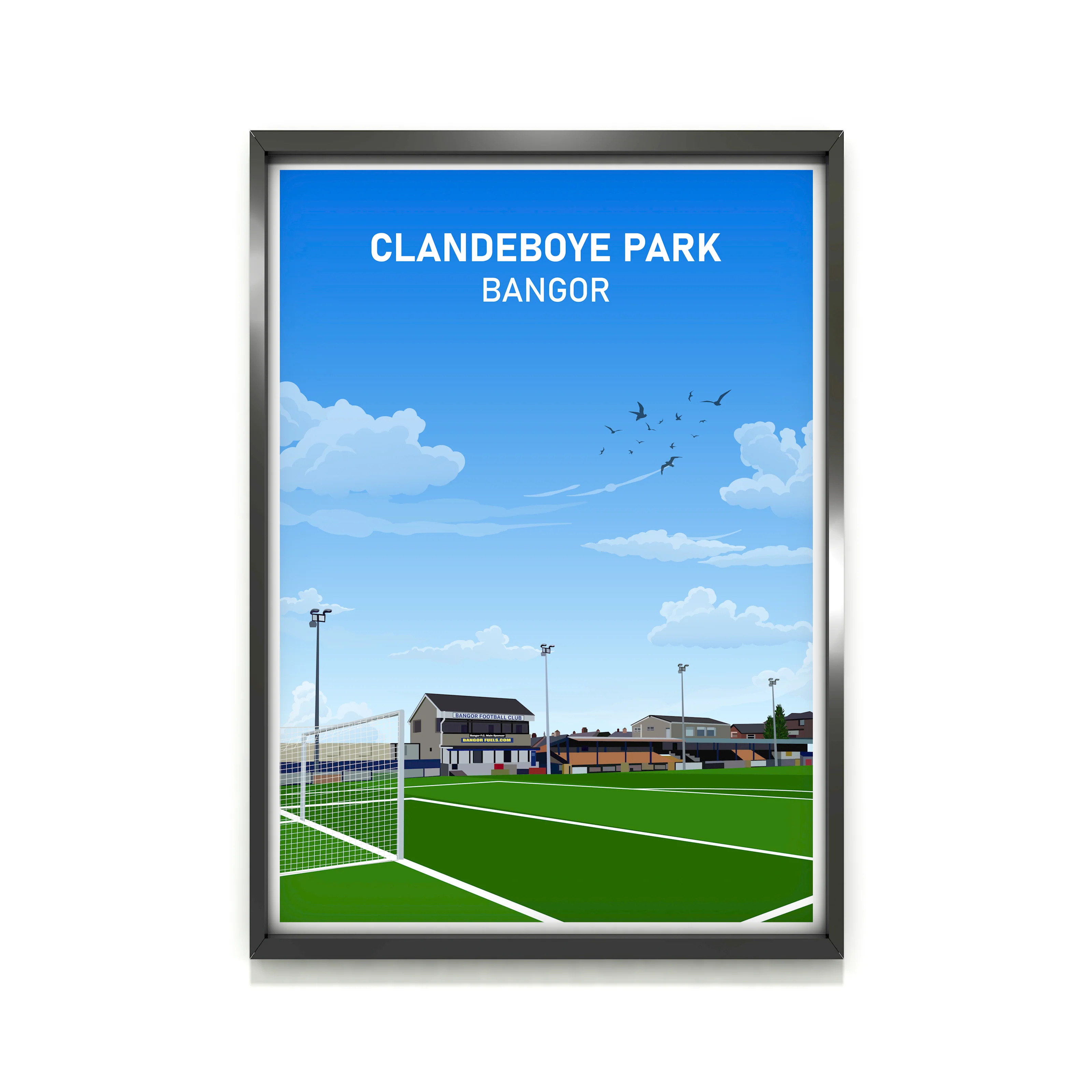 Bangor FC Clandeboye Park Heavyweight Art Print - Football Post - Perfect Gift - Birthday Present for Him - Image 2