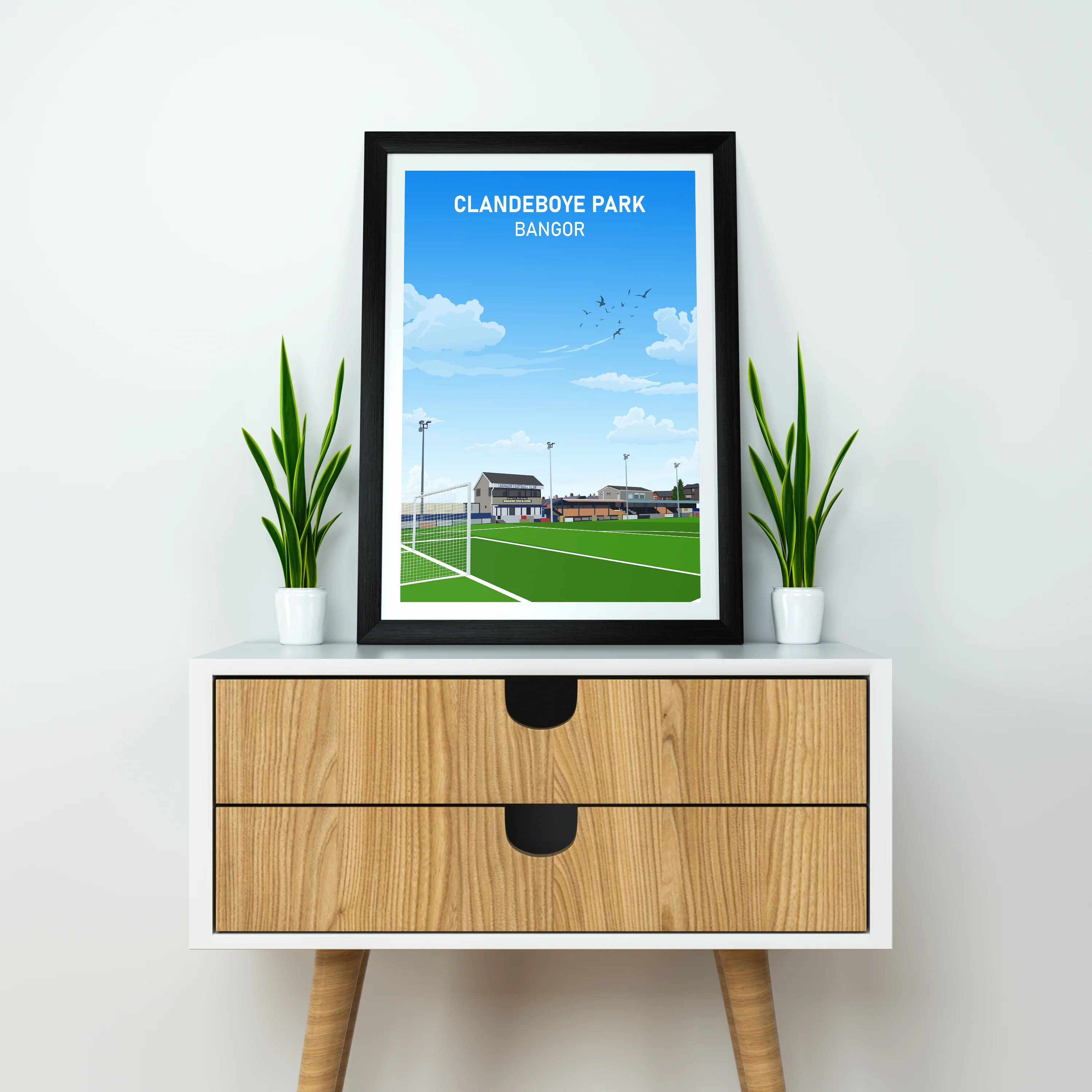 Bangor FC Clandeboye Park Heavyweight Art Print - Football Post - Perfect Gift - Birthday Present for Him - Image 3