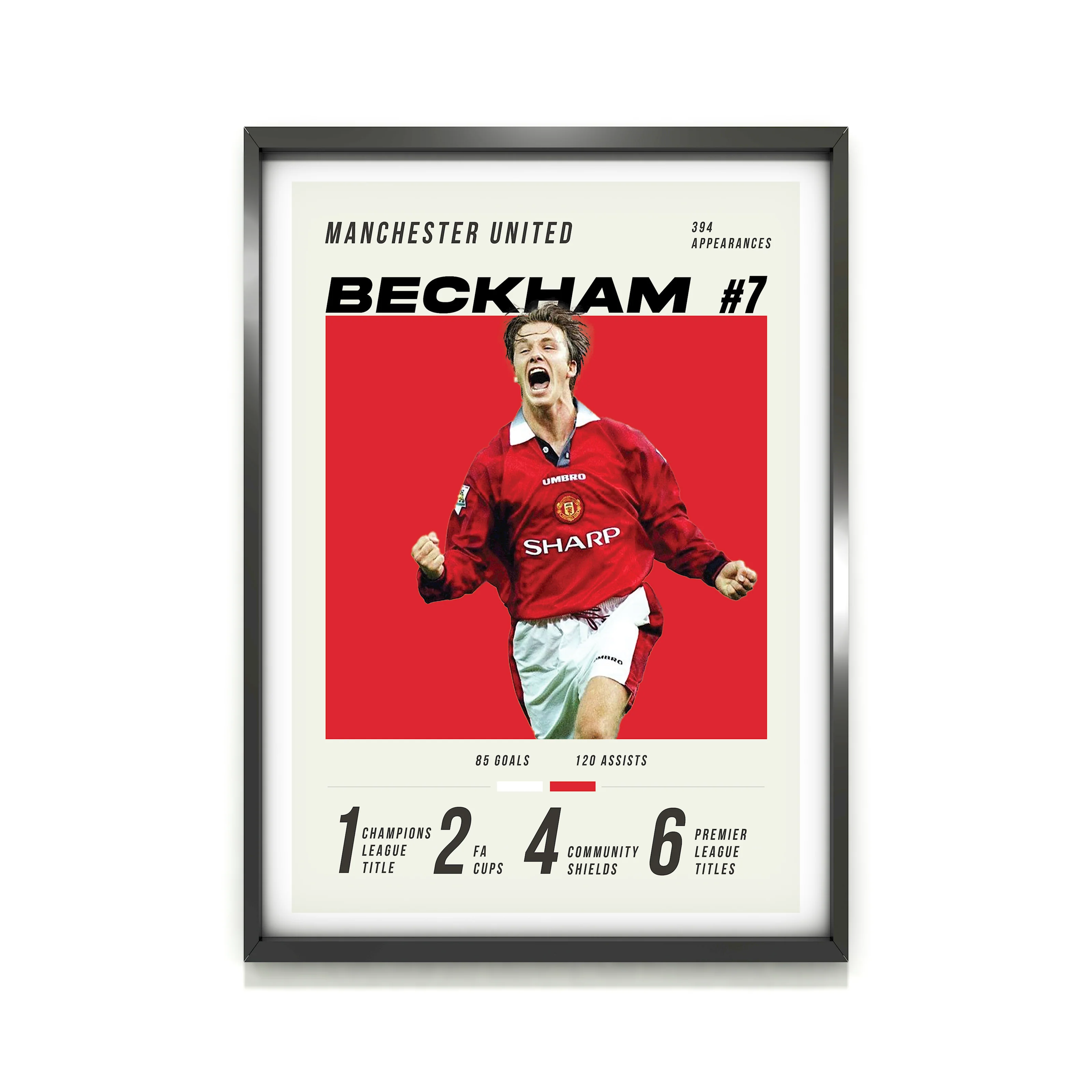 Beckham Heavyweight Art Print - Football Post - Perfect Gift - Birthday Present for Him - Image 2