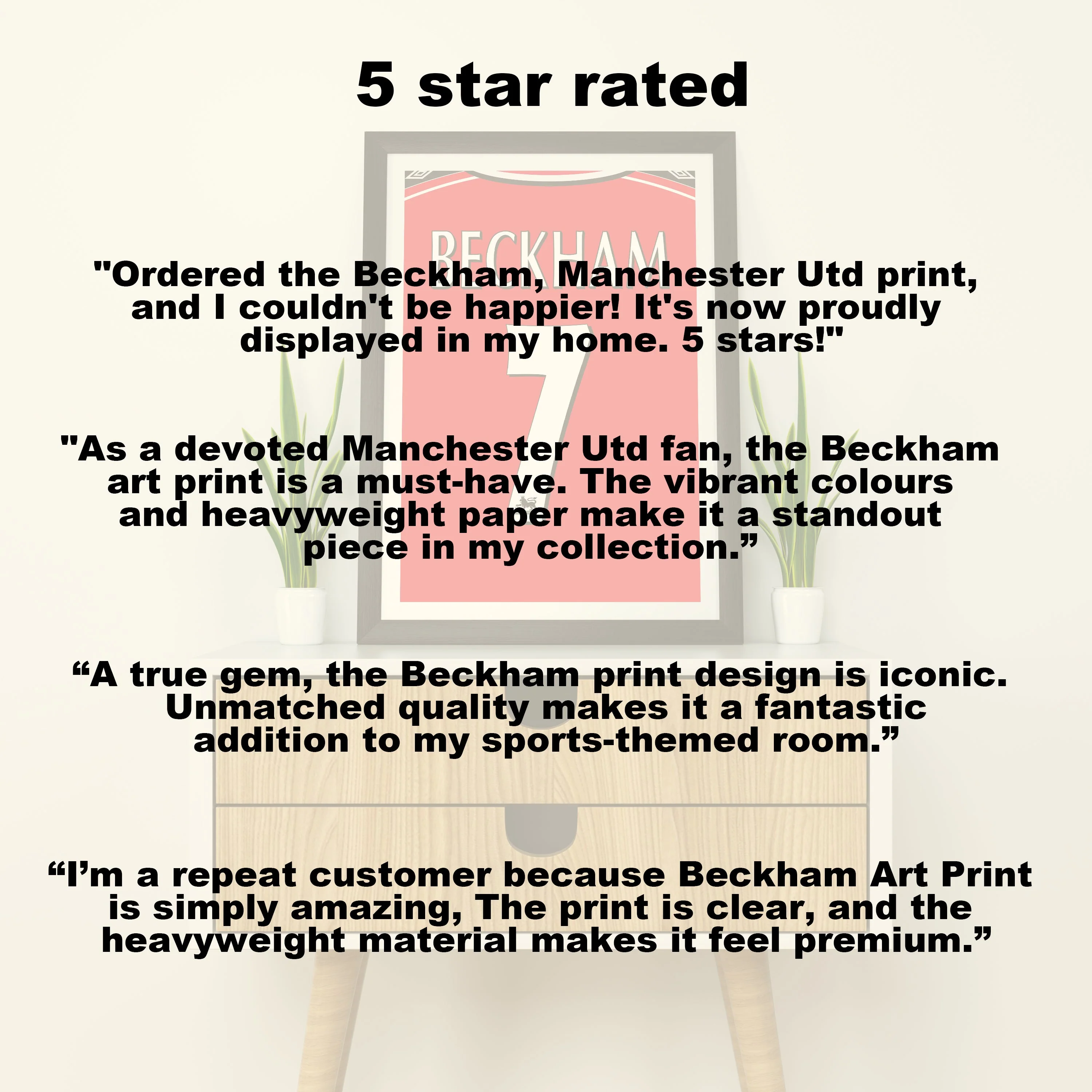 Beckham Manchester Utd (Front) Heavyweight Art Print - Football Post - Perfect Gift - Birthday Present for Him - Image 5