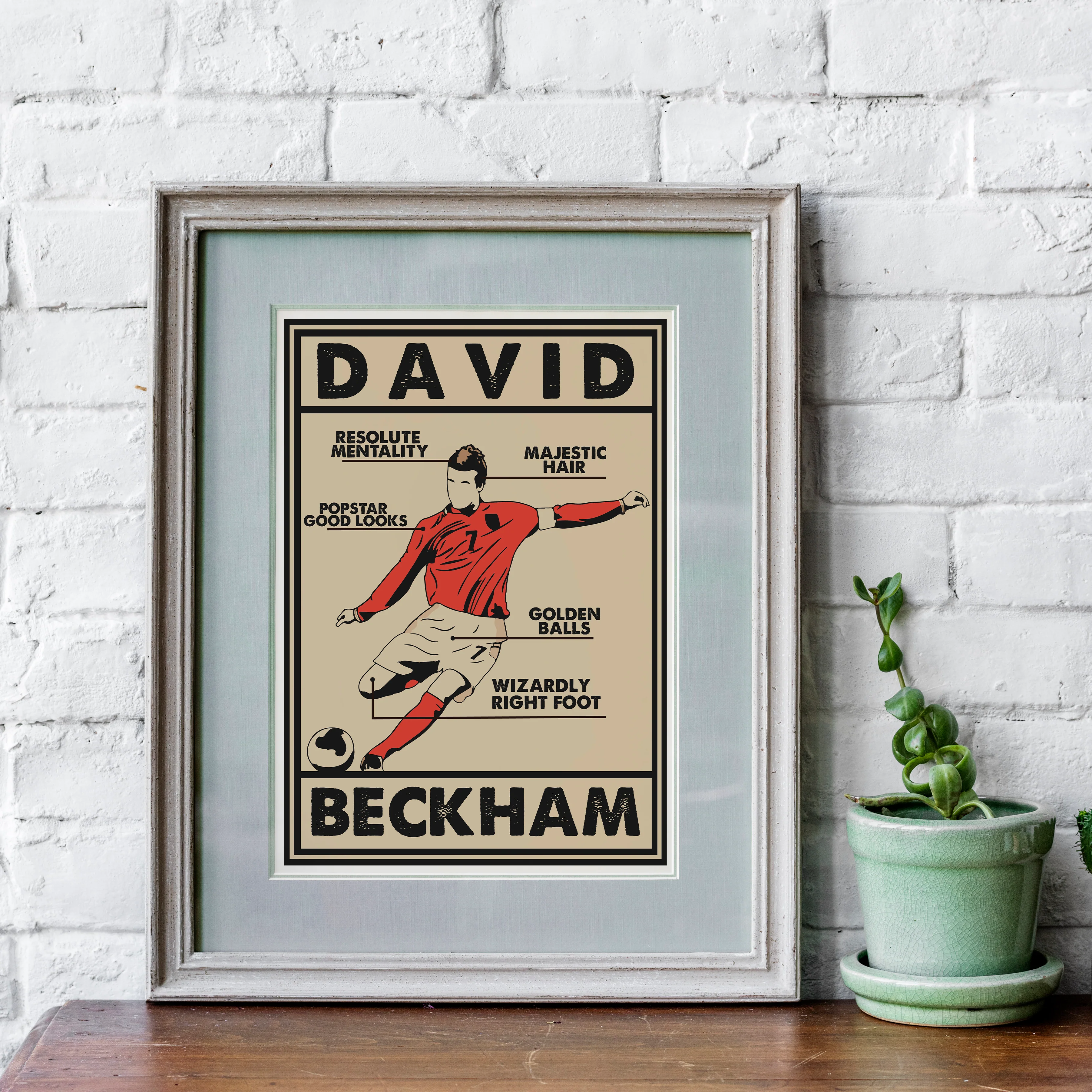 David Beckham Heavyweight Art Print - Football Post - Perfect Gift - Birthday Present for Him - Image 3