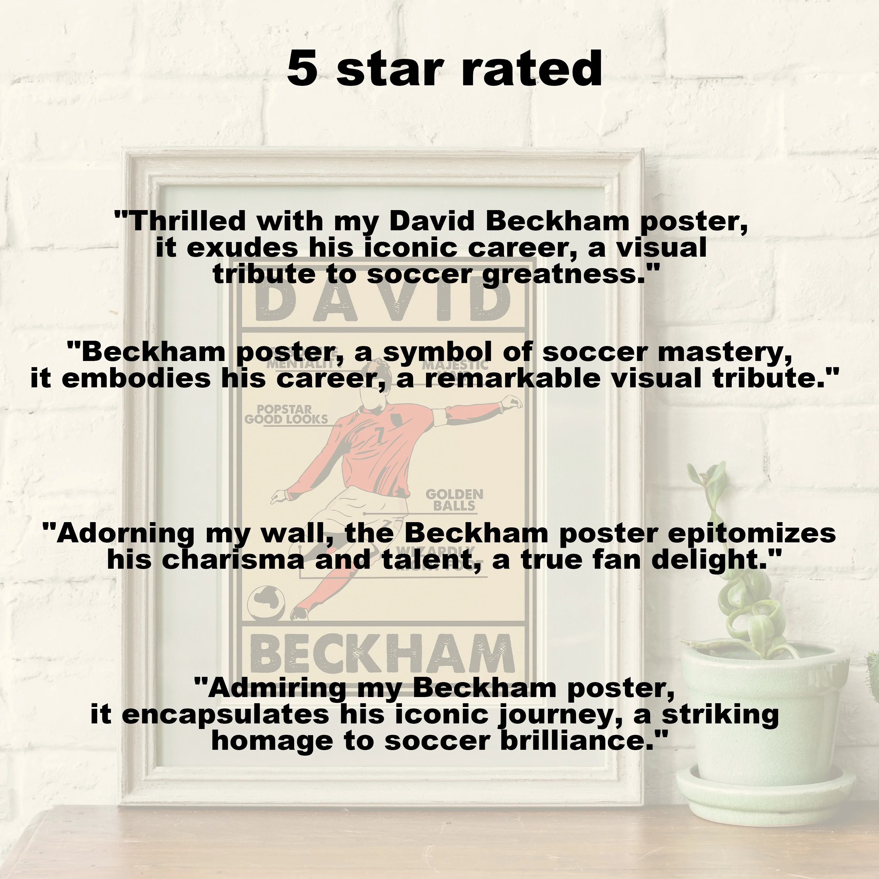 David Beckham Heavyweight Art Print - Football Post - Perfect Gift - Birthday Present for Him - Image 6