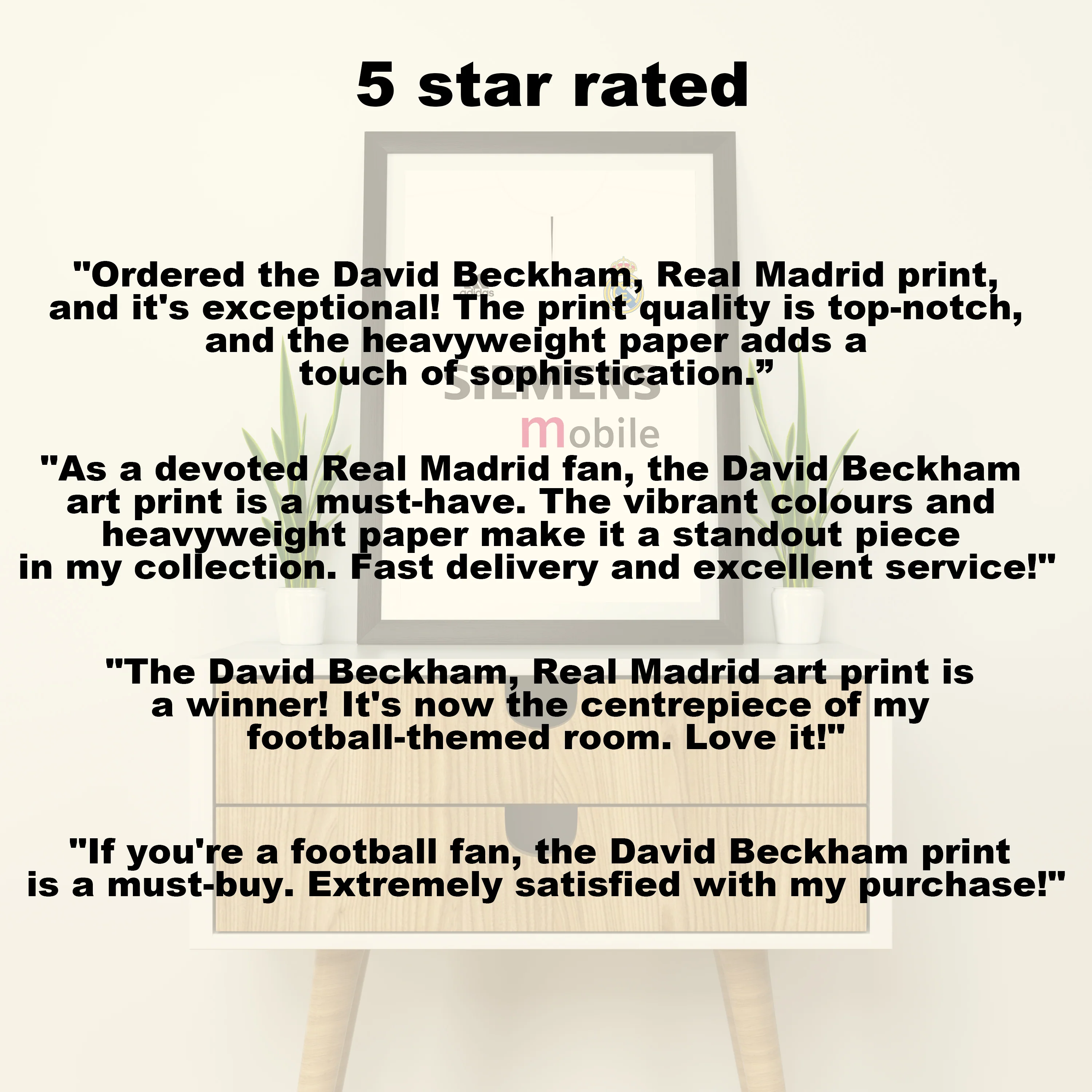 David Beckham Real Madrid (Front) Heavyweight Art Print - Football Post - Perfect Gift - Birthday Present for Him - Image 5