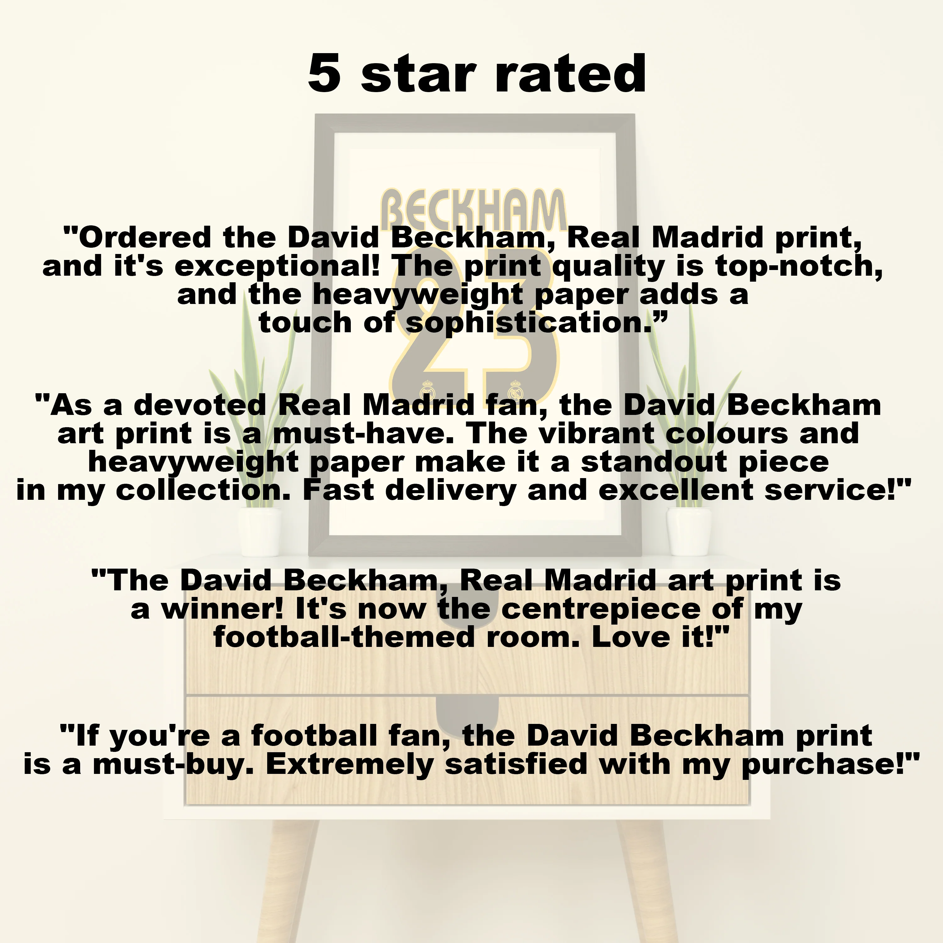 David Beckham Real Madrid Heavyweight Art Print - Football Post - Perfect Gift - Birthday Present for Him - Image 6