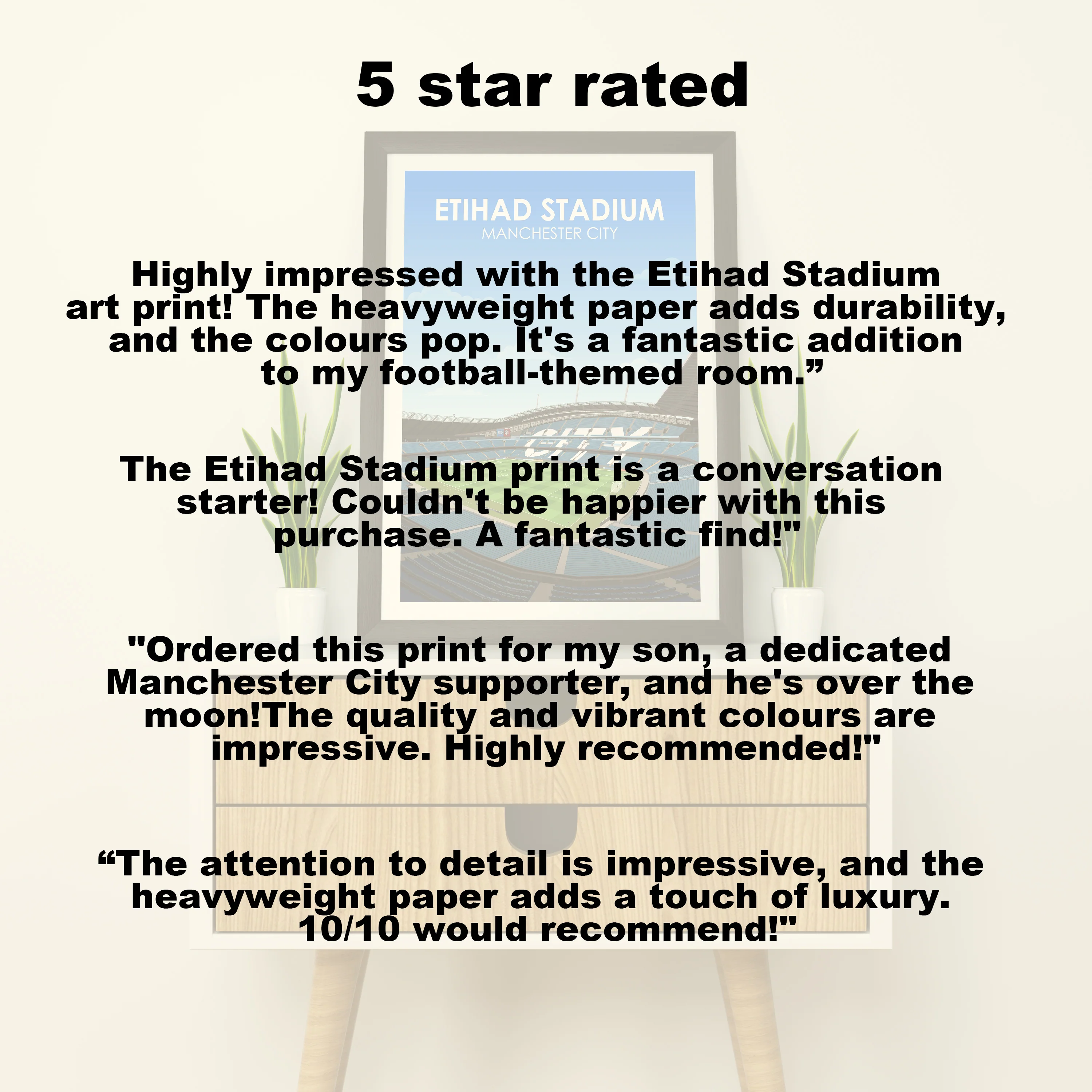 Etihad Stadium Heavyweight Art Print - Football Post - Perfect Gift - Birthday Present for Him - Image 5