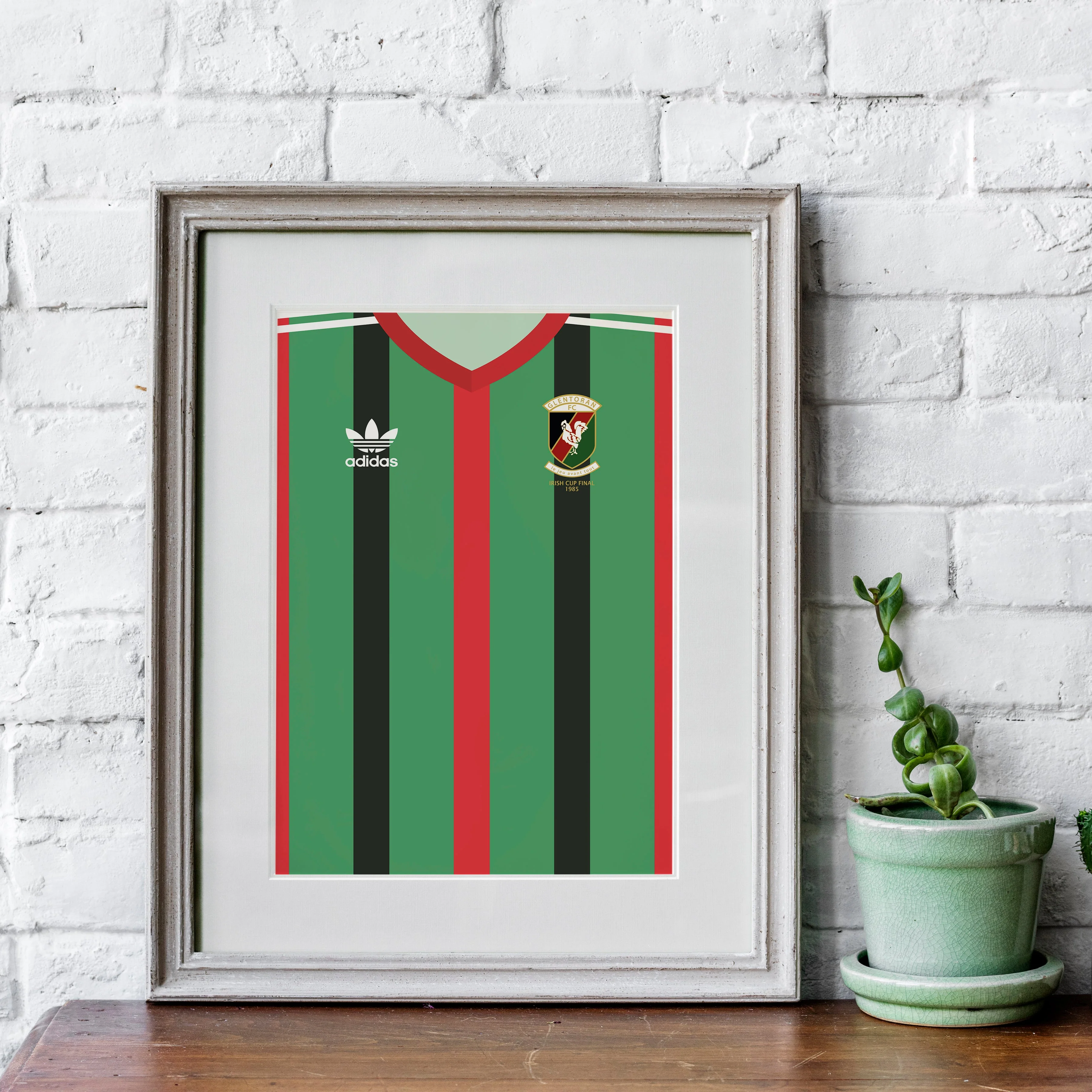 Glentoran 1985 Heavyweight Art Print - Image 3