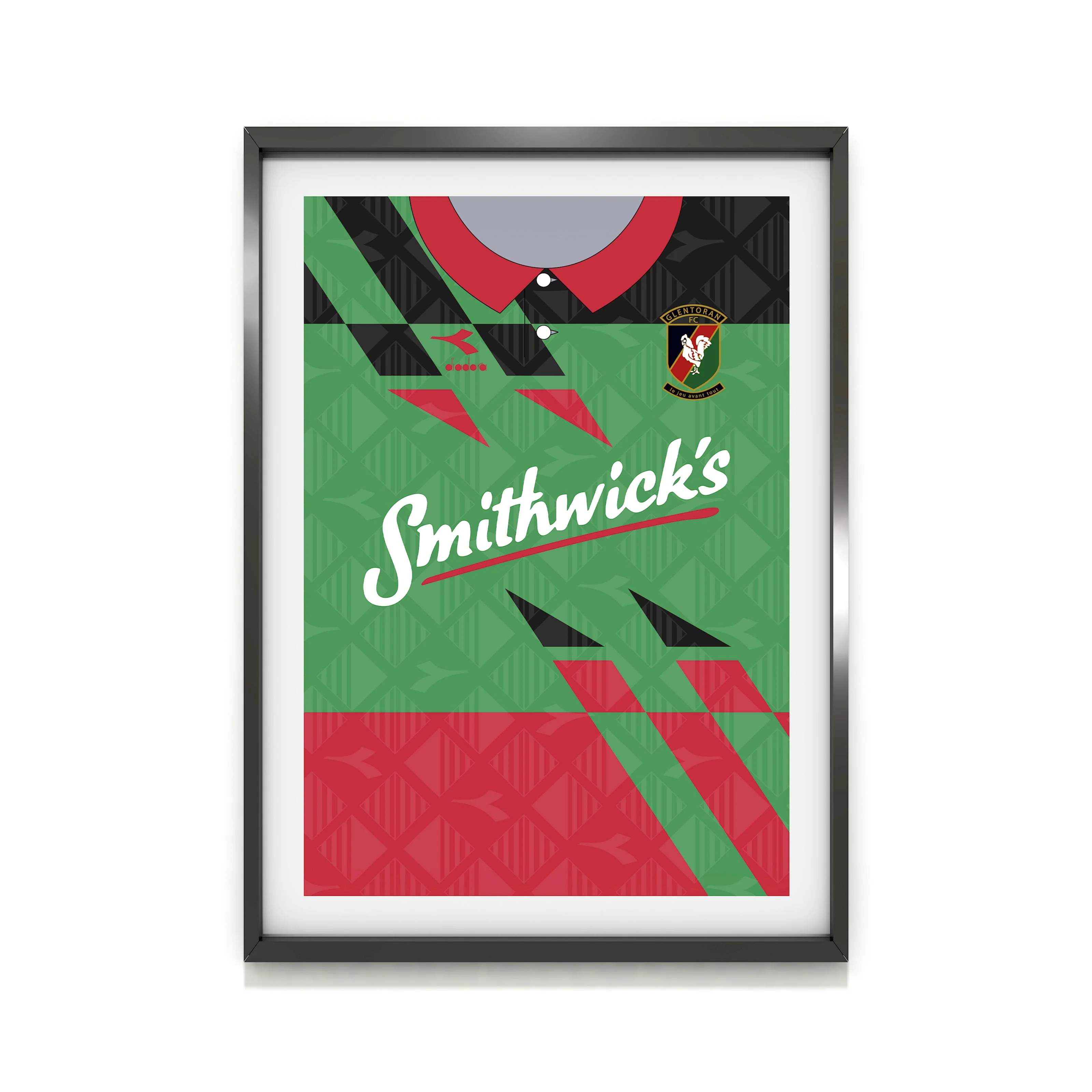 Glentoran 94/96 Home Heavyweight Art Print - Image 2