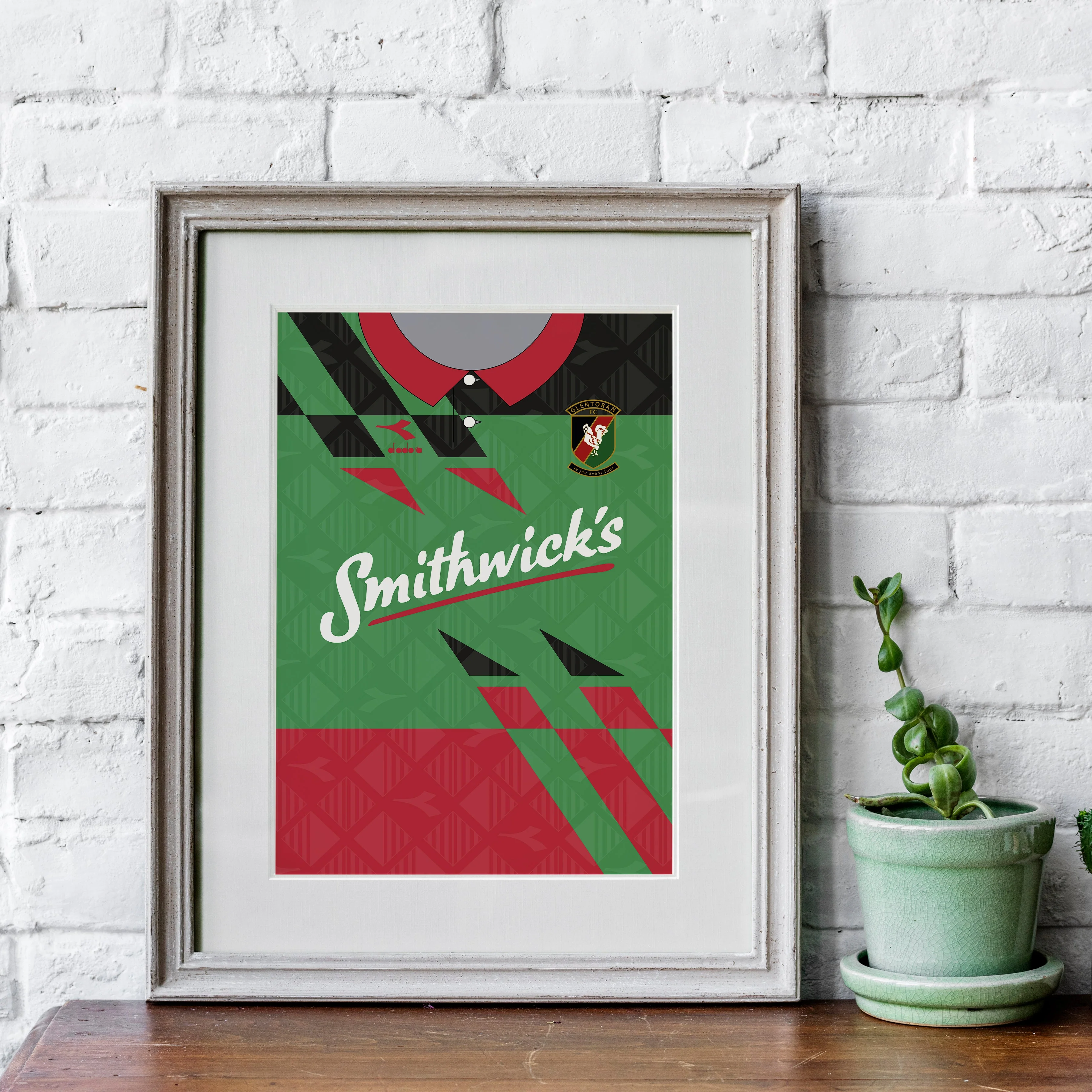 Glentoran 94/96 Home Heavyweight Art Print - Image 4