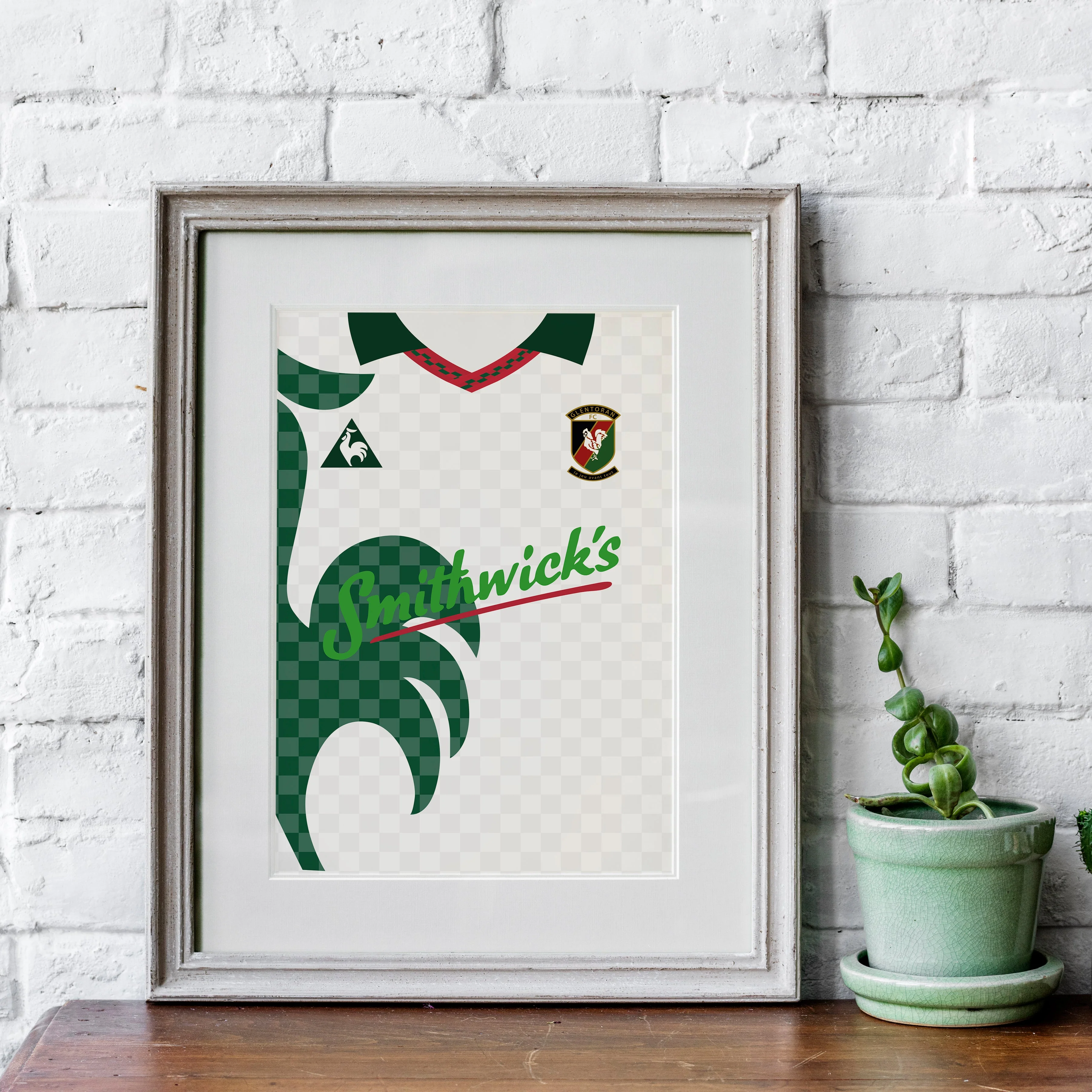 Glentoran 96/97 Away Heavyweight Art Print - Image 4