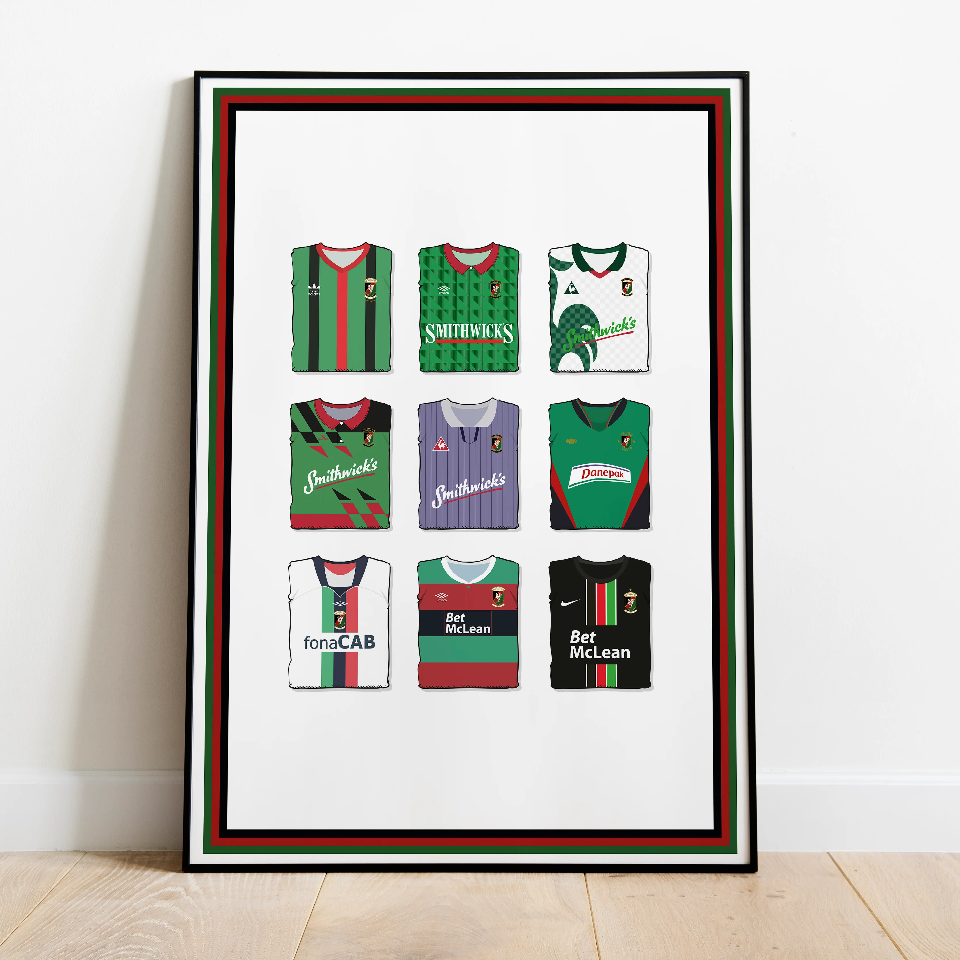 Glentoran Collection Heavyweight Art Print - Football Post - Perfect Gift - Birthday Present for Him