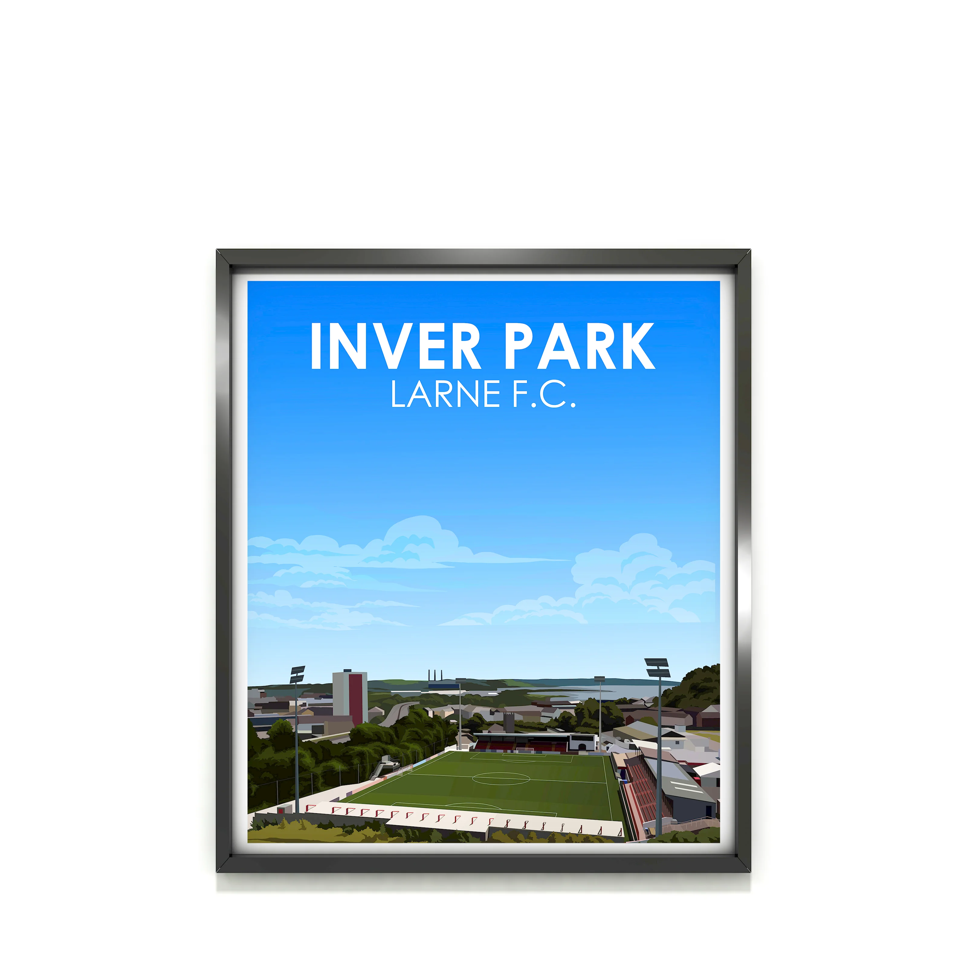 Inver Park Larne FC Heavyweight Art Print - Football Post - Perfect Gift - Birthday Present for Him - Image 2