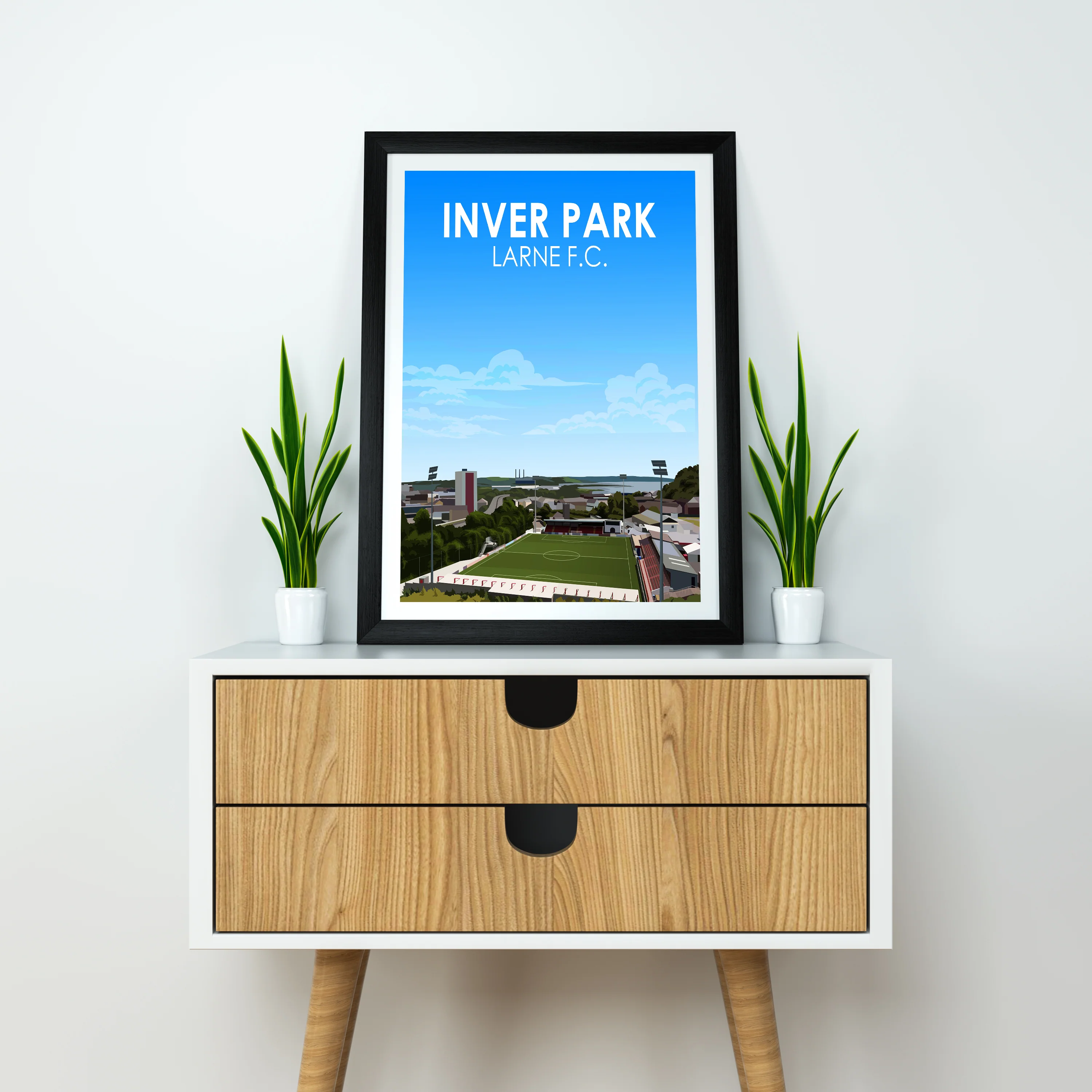 Inver Park Larne FC Heavyweight Art Print - Football Post - Perfect Gift - Birthday Present for Him - Image 4