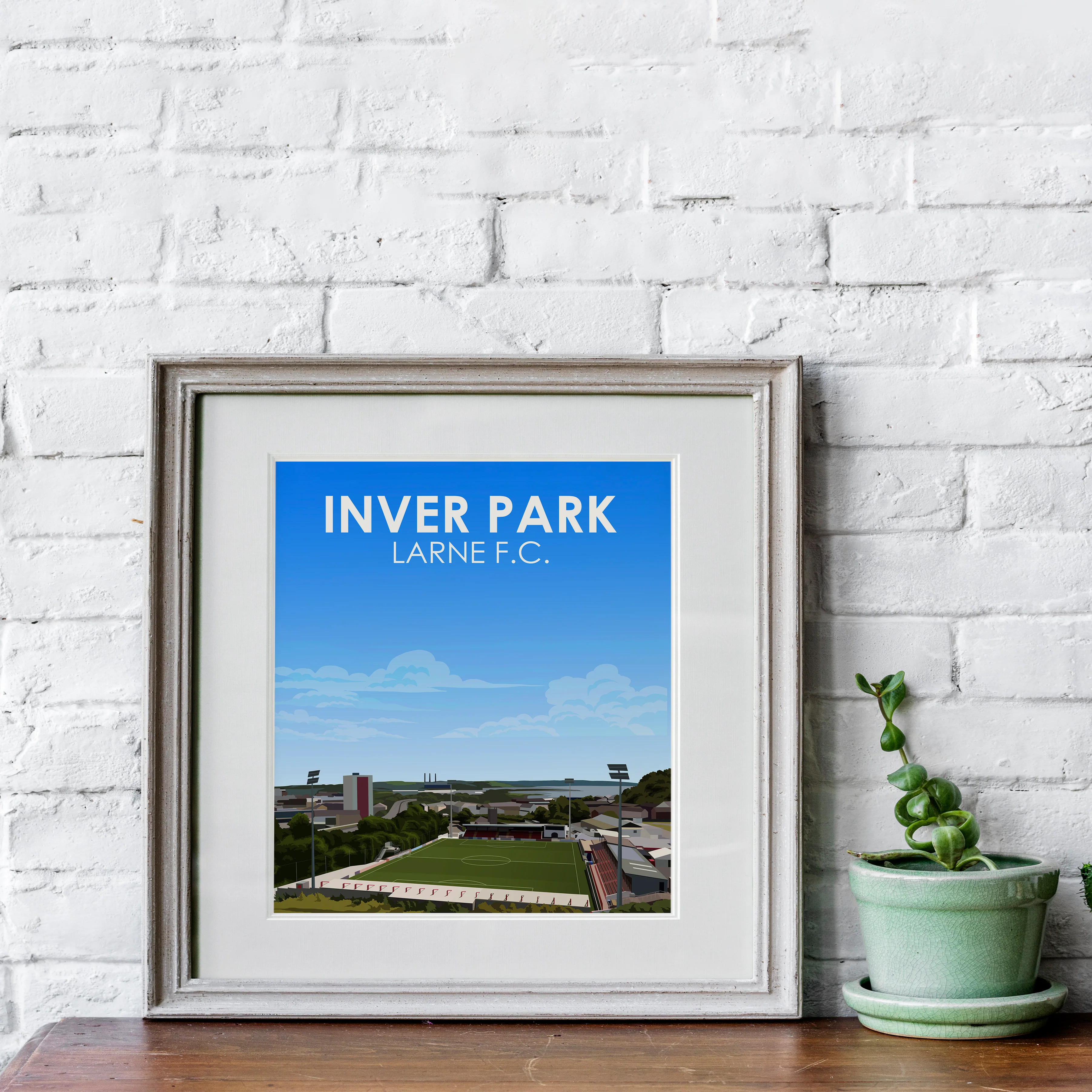 Inver Park Larne FC Heavyweight Art Print - Football Post - Perfect Gift - Birthday Present for Him - Image 5