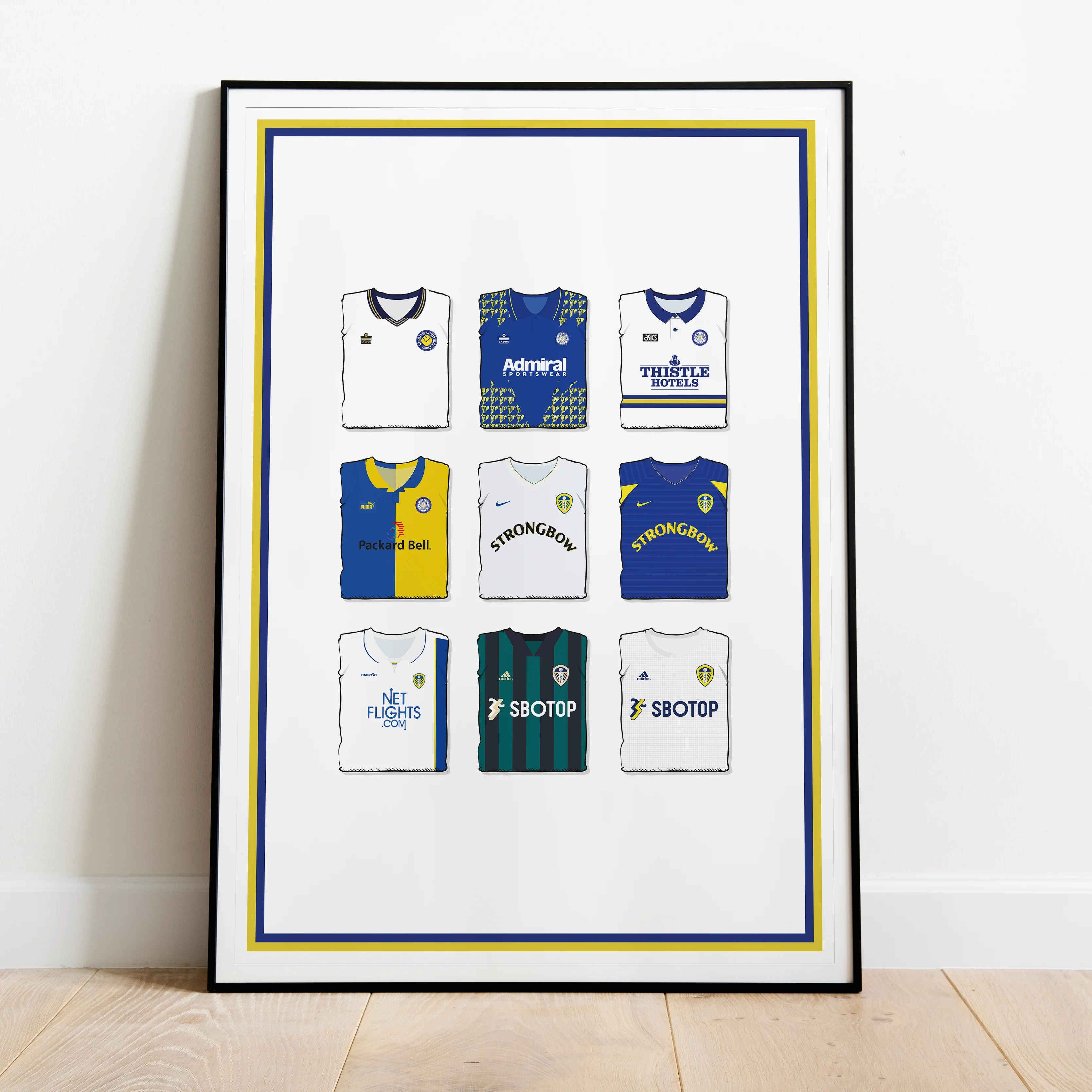 Leeds Collection Heavyweight Art Print - Football Post - Perfect Gift - Birthday Present for Him