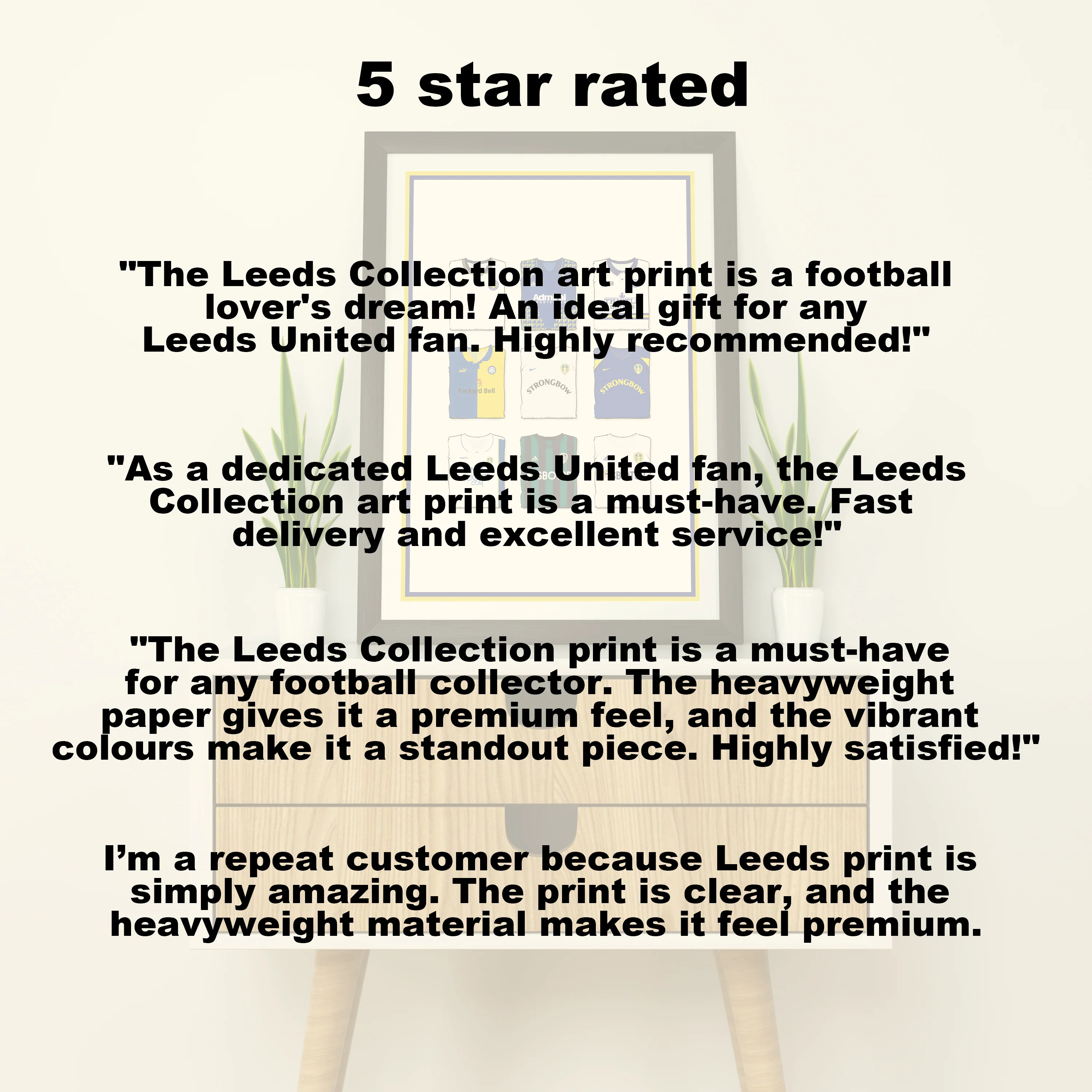 Leeds Collection Heavyweight Art Print - Football Post - Perfect Gift - Birthday Present for Him - Image 5