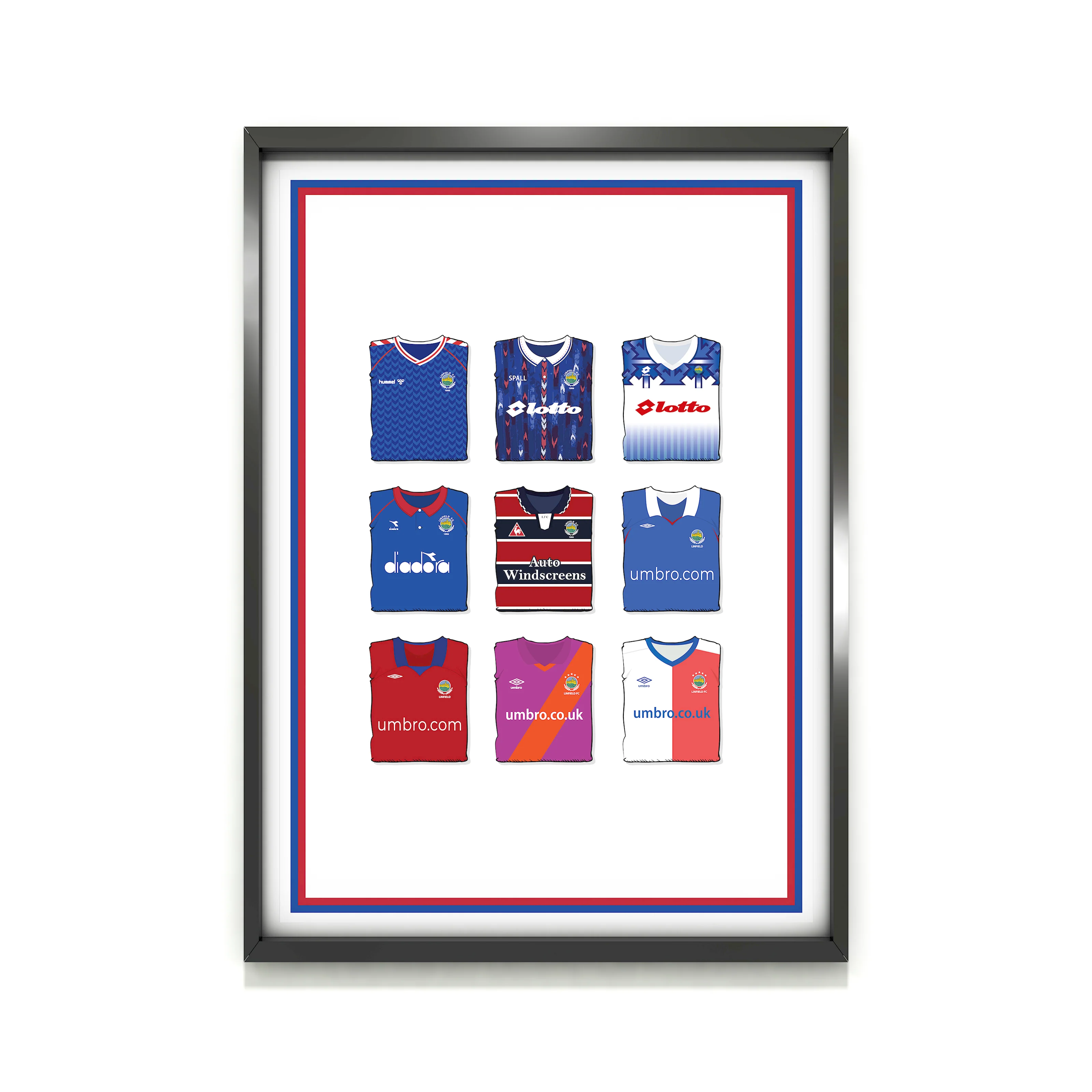 Linfield Heavyweight Art Print - Football Post - Perfect Gift - Birthday Present for Him - Image 2