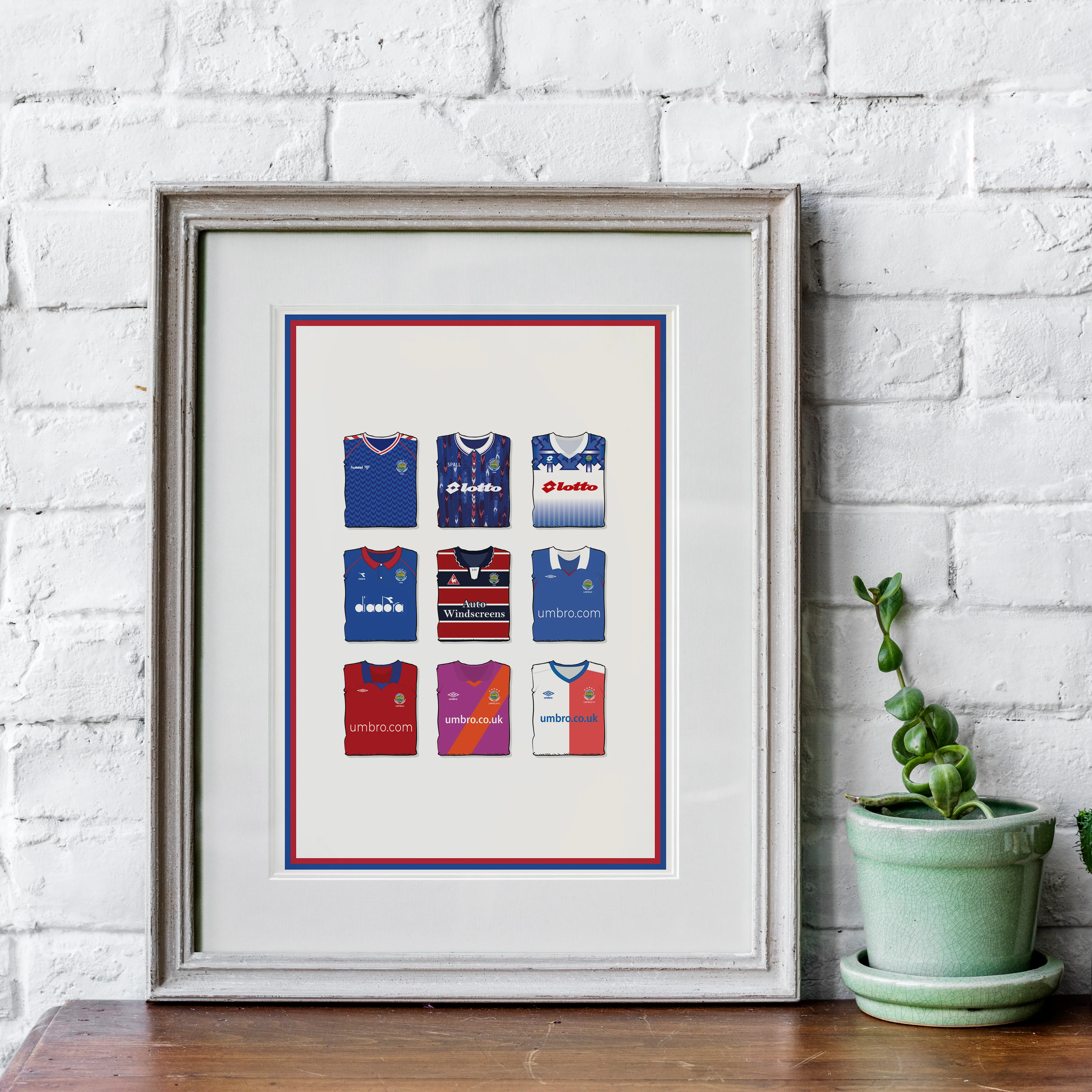 Linfield Heavyweight Art Print - Football Post - Perfect Gift - Birthday Present for Him - Image 4