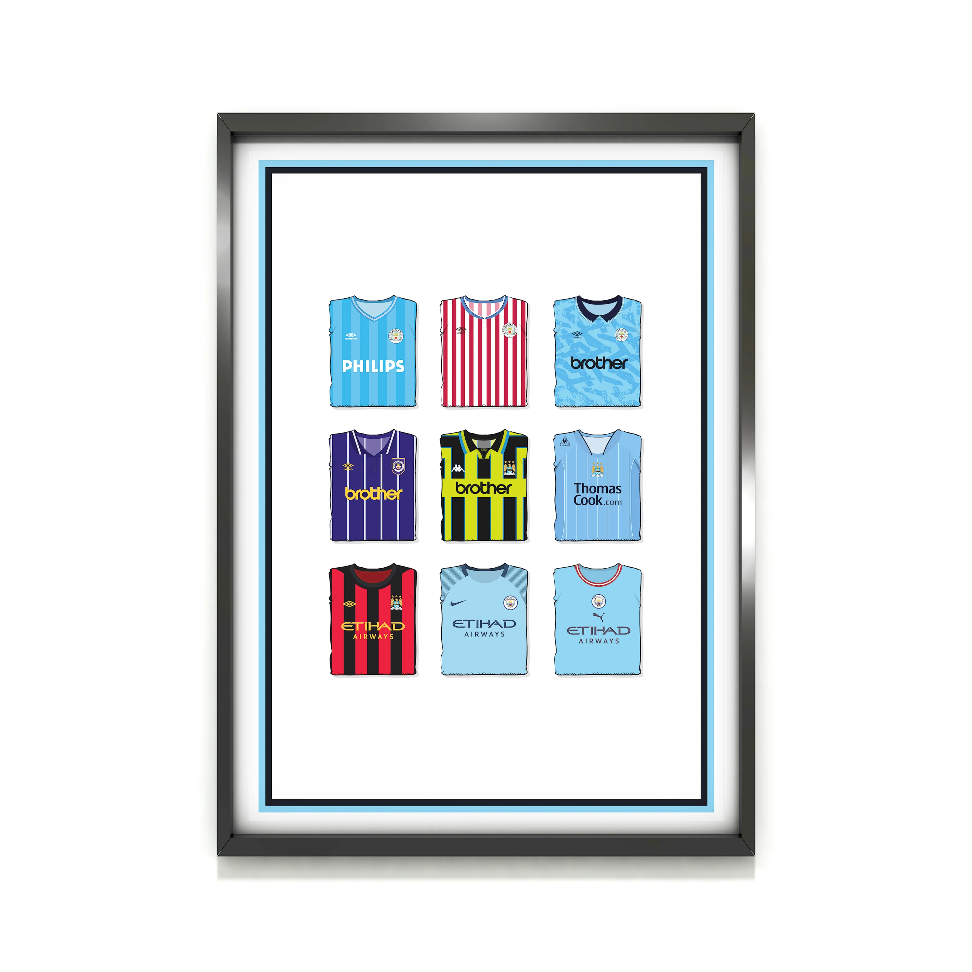 Manchester City Collection Heavyweight Art Print - Football Post - Perfect Gift - Birthday Present for Him - Image 2