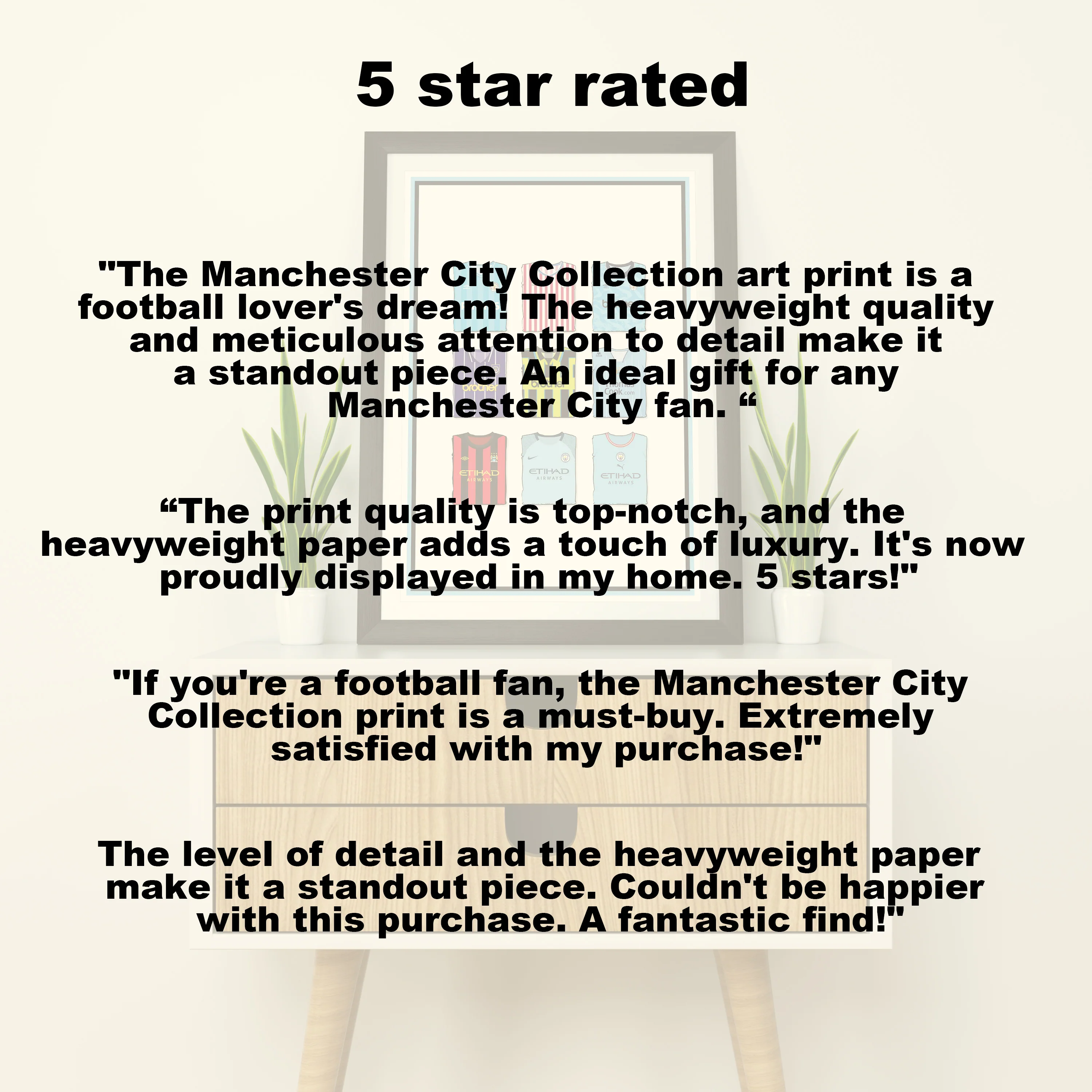Manchester City Collection Heavyweight Art Print - Football Post - Perfect Gift - Birthday Present for Him - Image 5