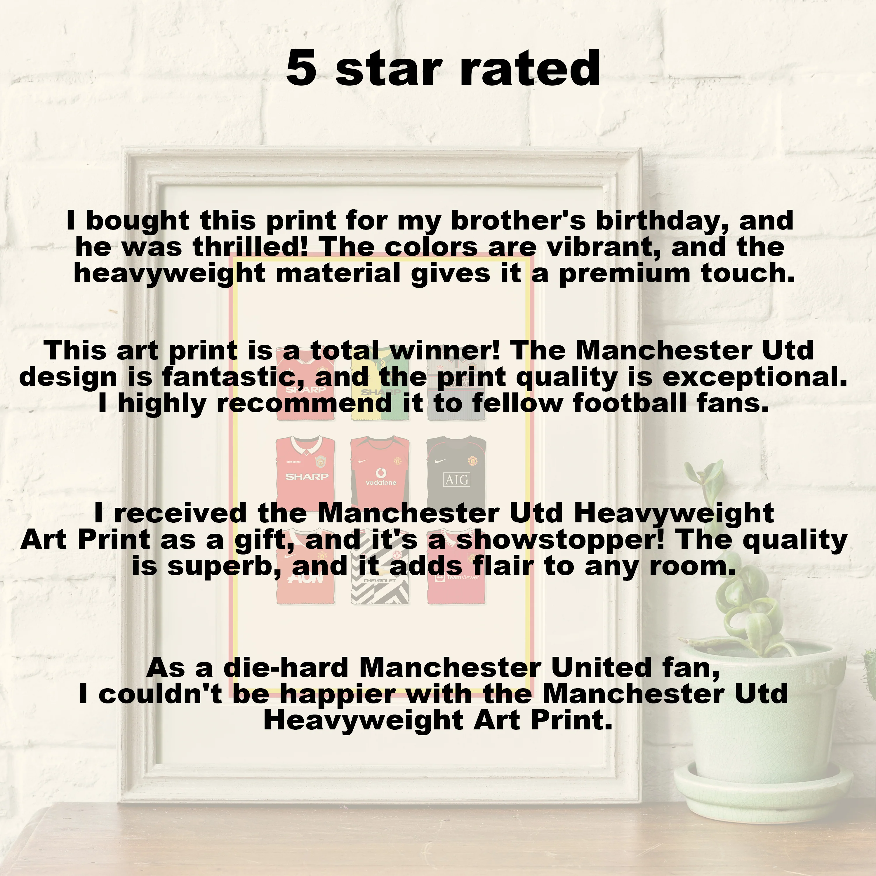Manchester Utd Heavyweight Art Print - Football Post - Perfect Gift - Birthday Present for Him - Image 6