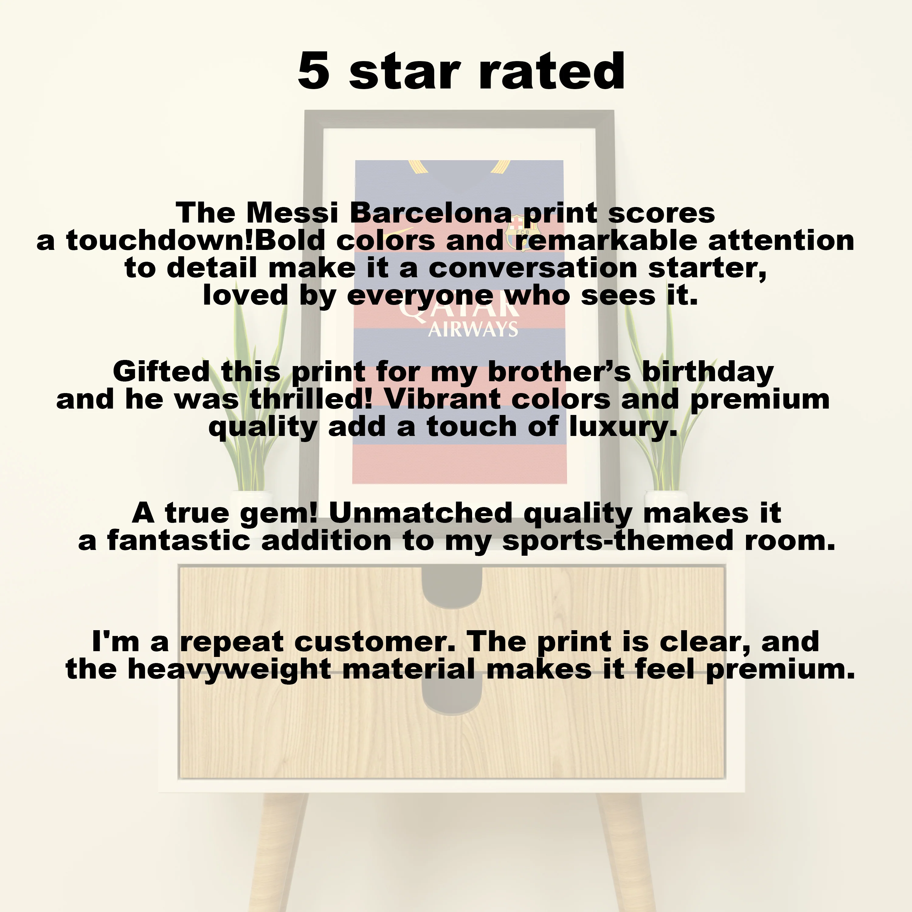 Messi Barcelona 15/16 (Front) Heavyweight Art Print - Football Post - Perfect Gift - Birthday Present for Him - Image 6
