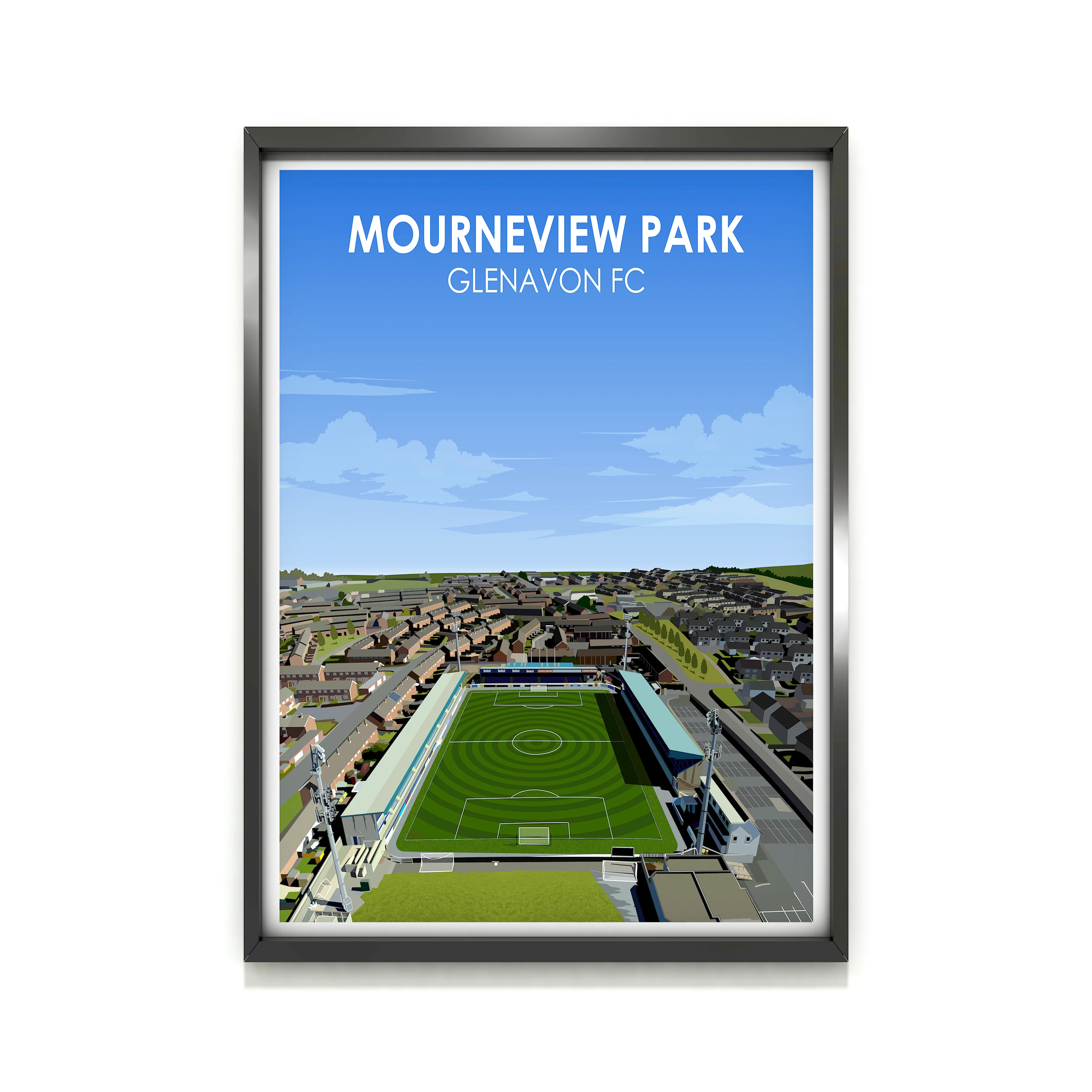 Mounreview Park Heavyweight Art Print - Football Post - Perfect Gift - Birthday Present for Him - Image 2