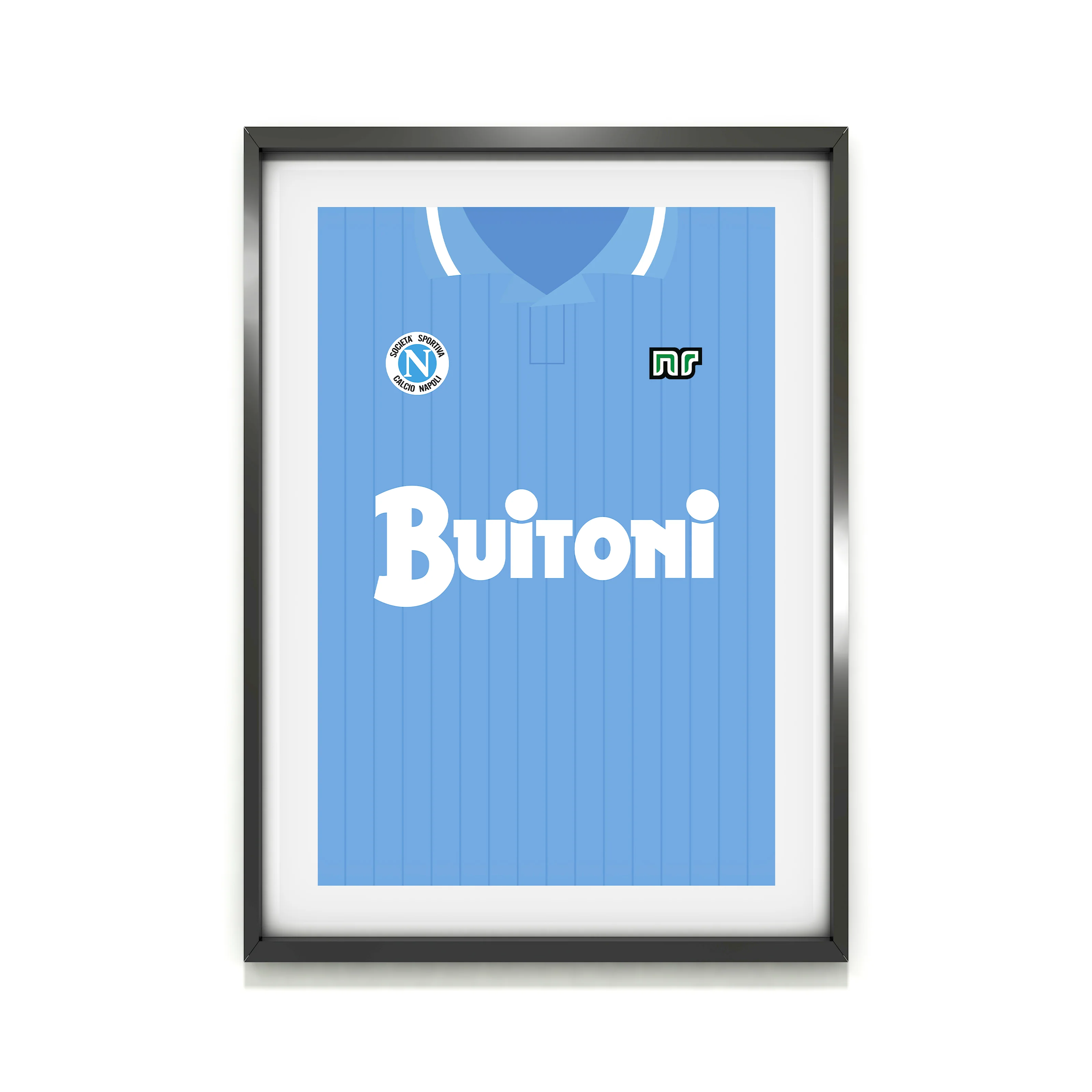 Napoli (Front) Heavyweight Art Print - Football Post - Perfect Gift - Birthday Present for Him - Image 2