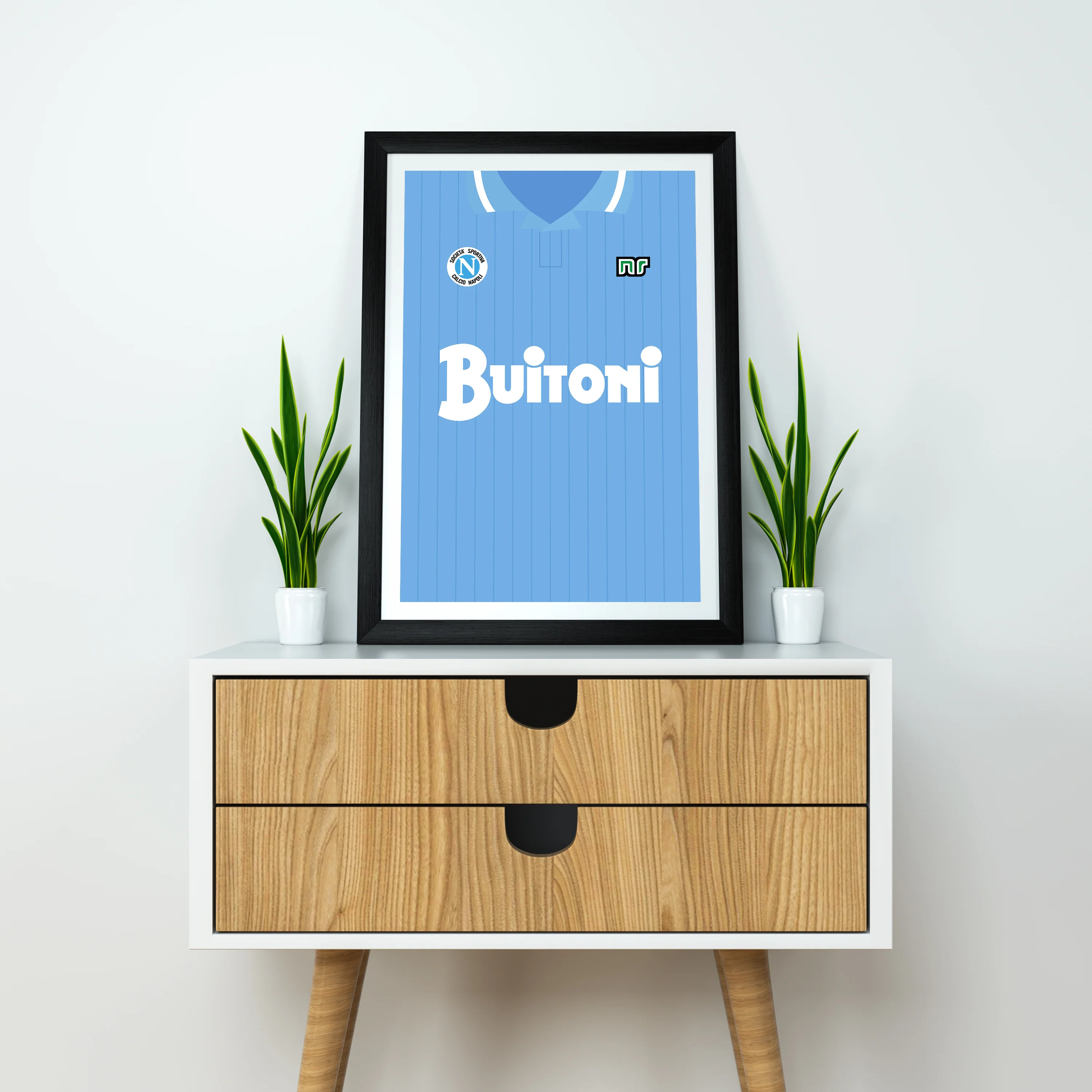 Napoli (Front) Heavyweight Art Print - Football Post - Perfect Gift - Birthday Present for Him - Image 3