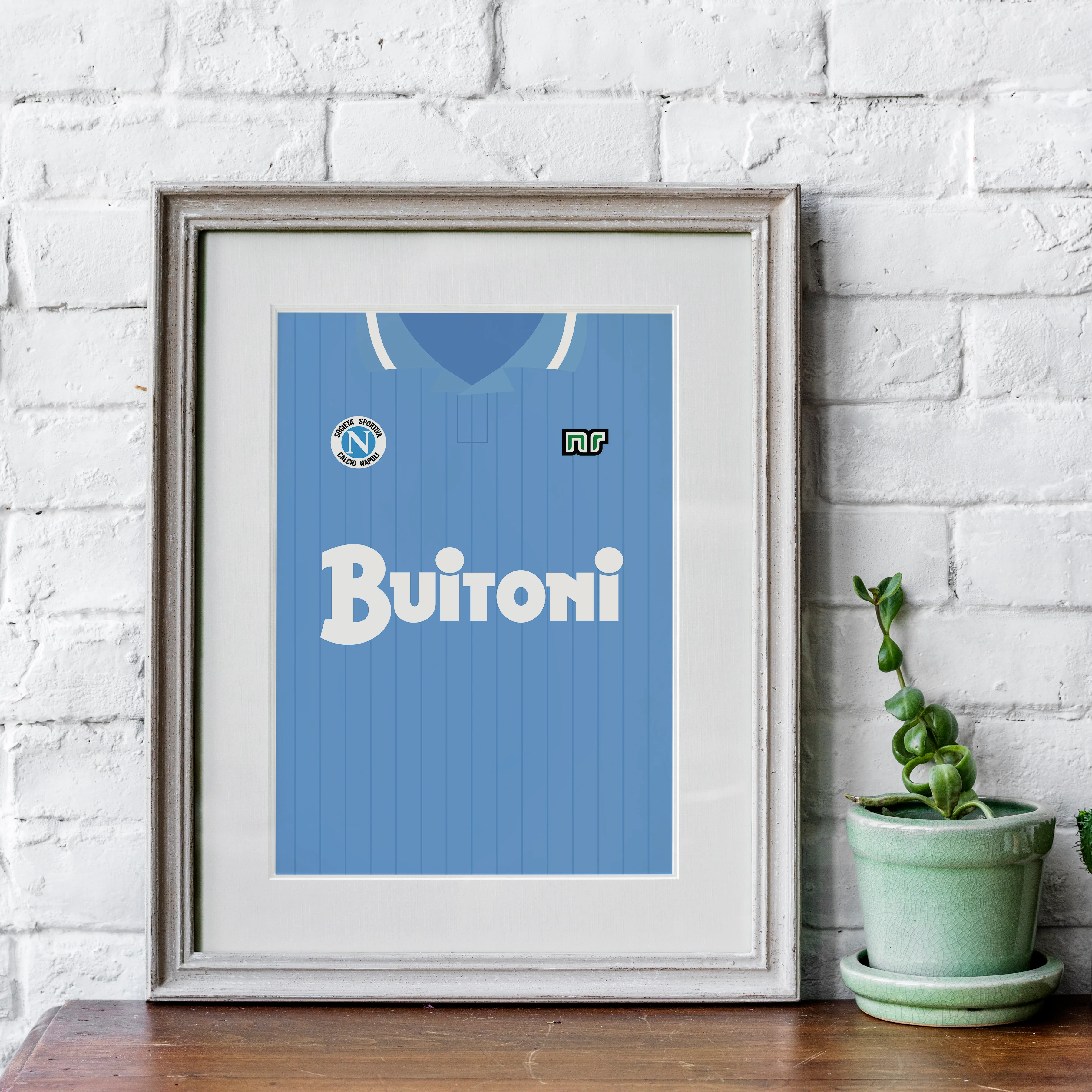 Napoli (Front) Heavyweight Art Print - Football Post - Perfect Gift - Birthday Present for Him - Image 4