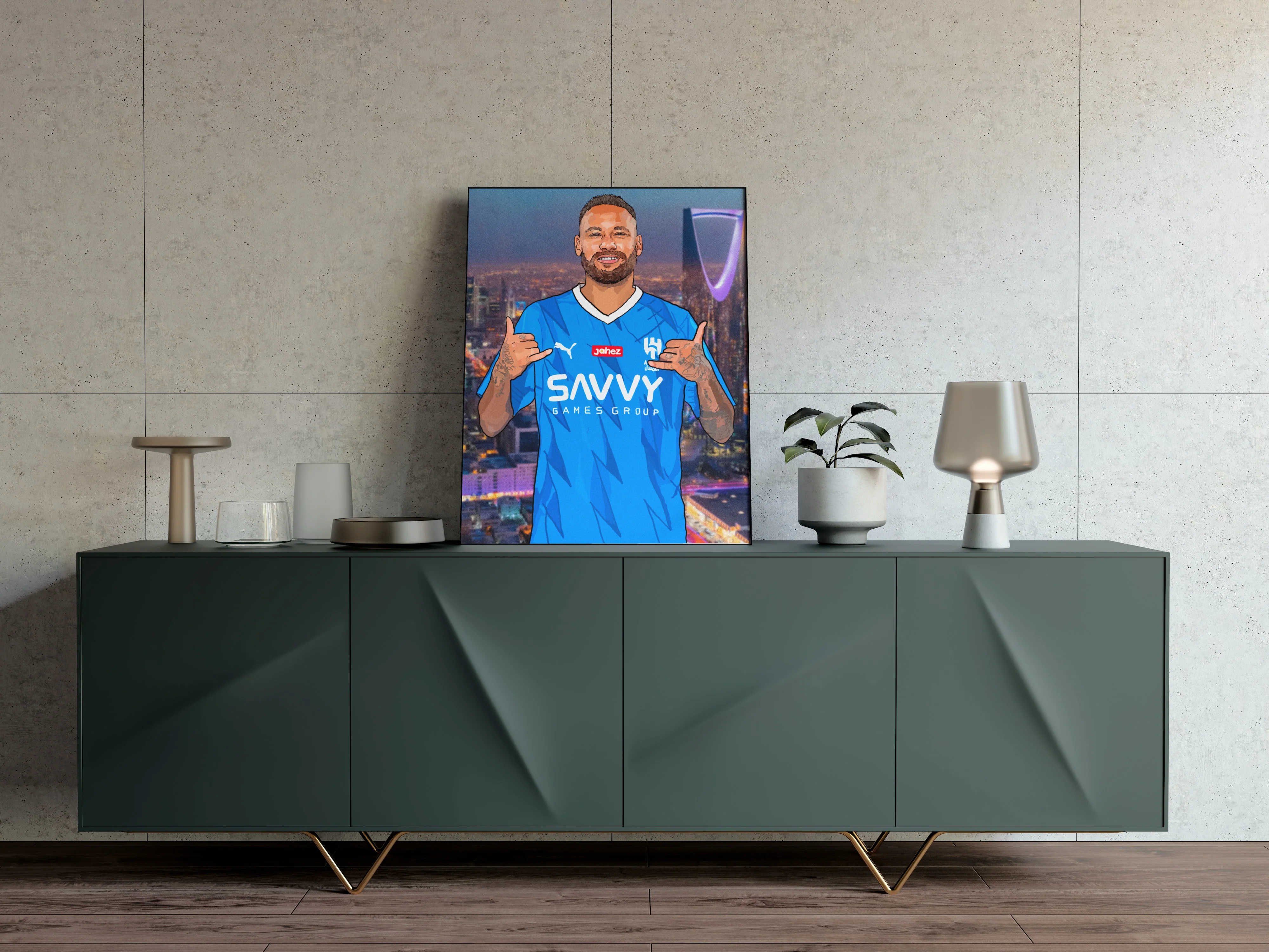 Neymar Al Hilal Art Heavyweight Art Print - Football Post - Perfect Gift - Birthday Present for Him - Image 3