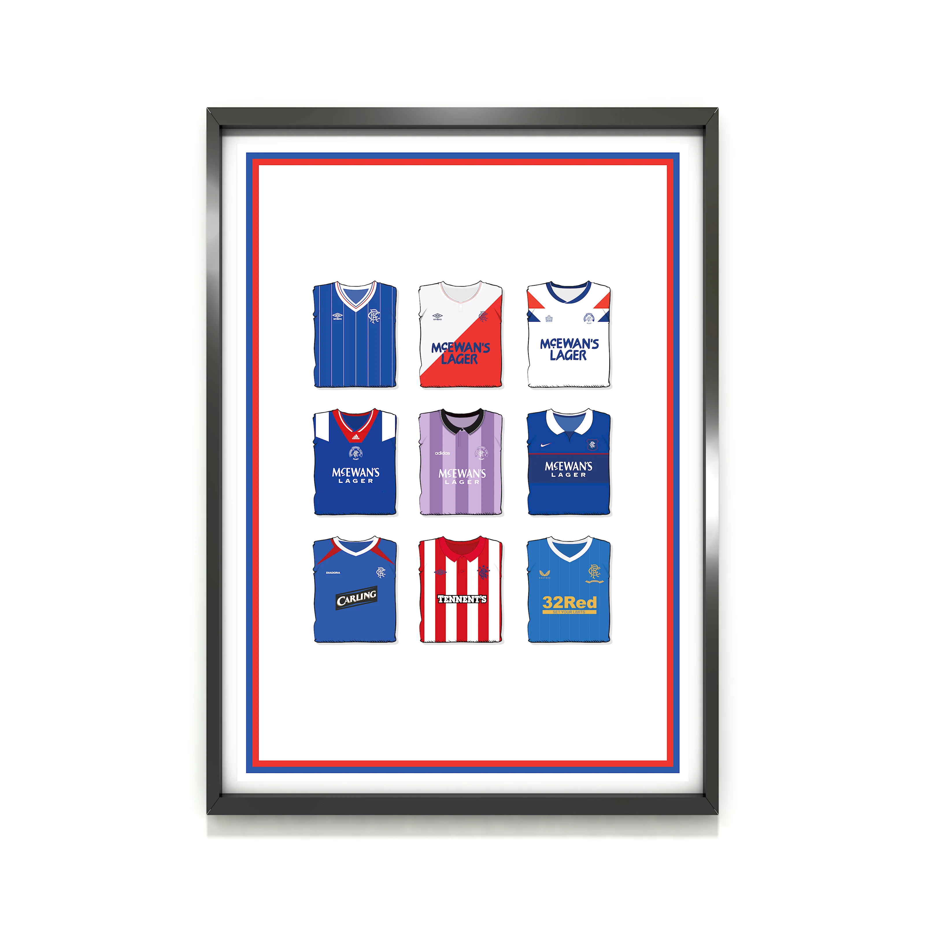 Rangers Collection Heavyweight Art Print - Football Post - Perfect Gift - Birthday Present for Him - Image 2