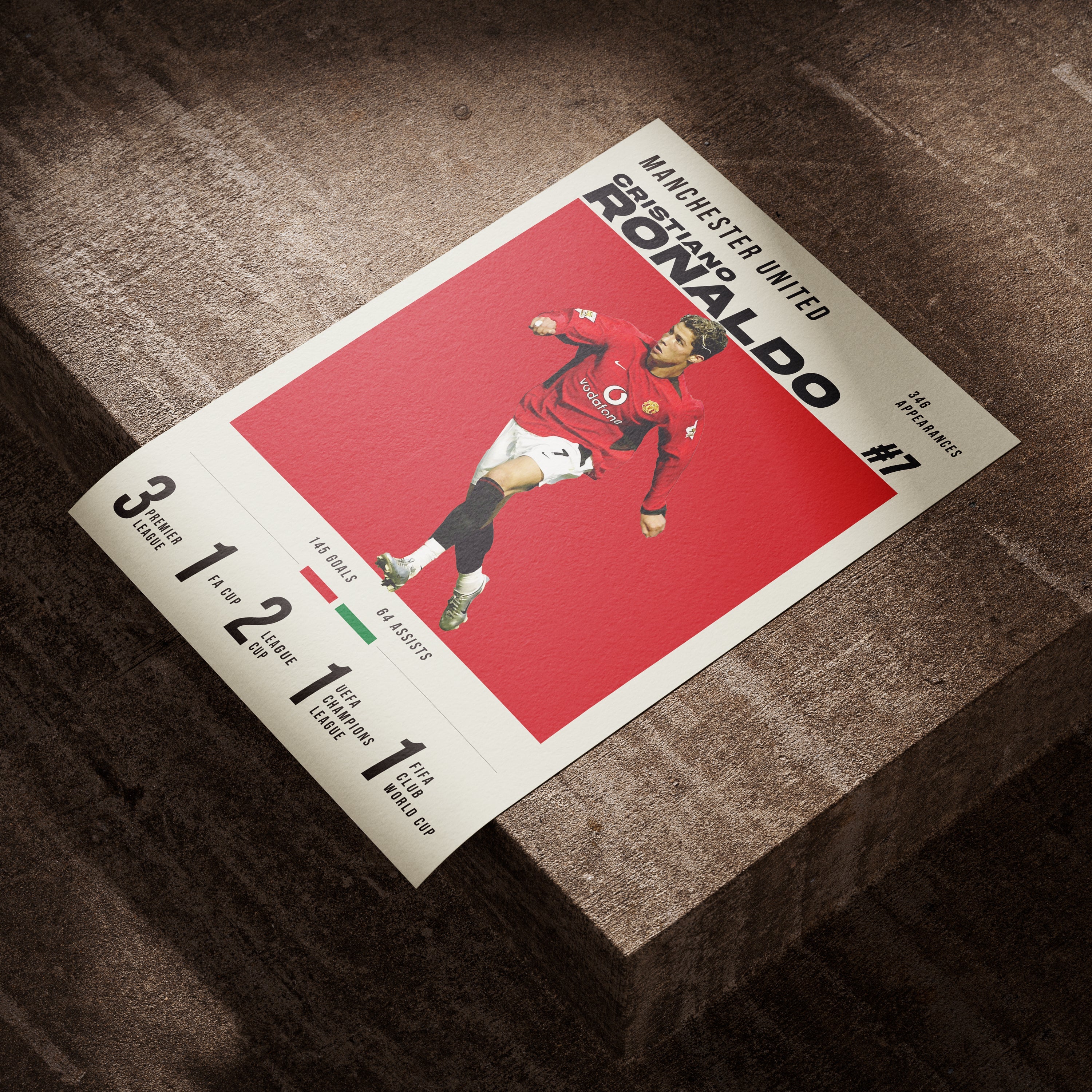 Ronaldo #7 Man Utd Heavyweight Art Print - Image 4