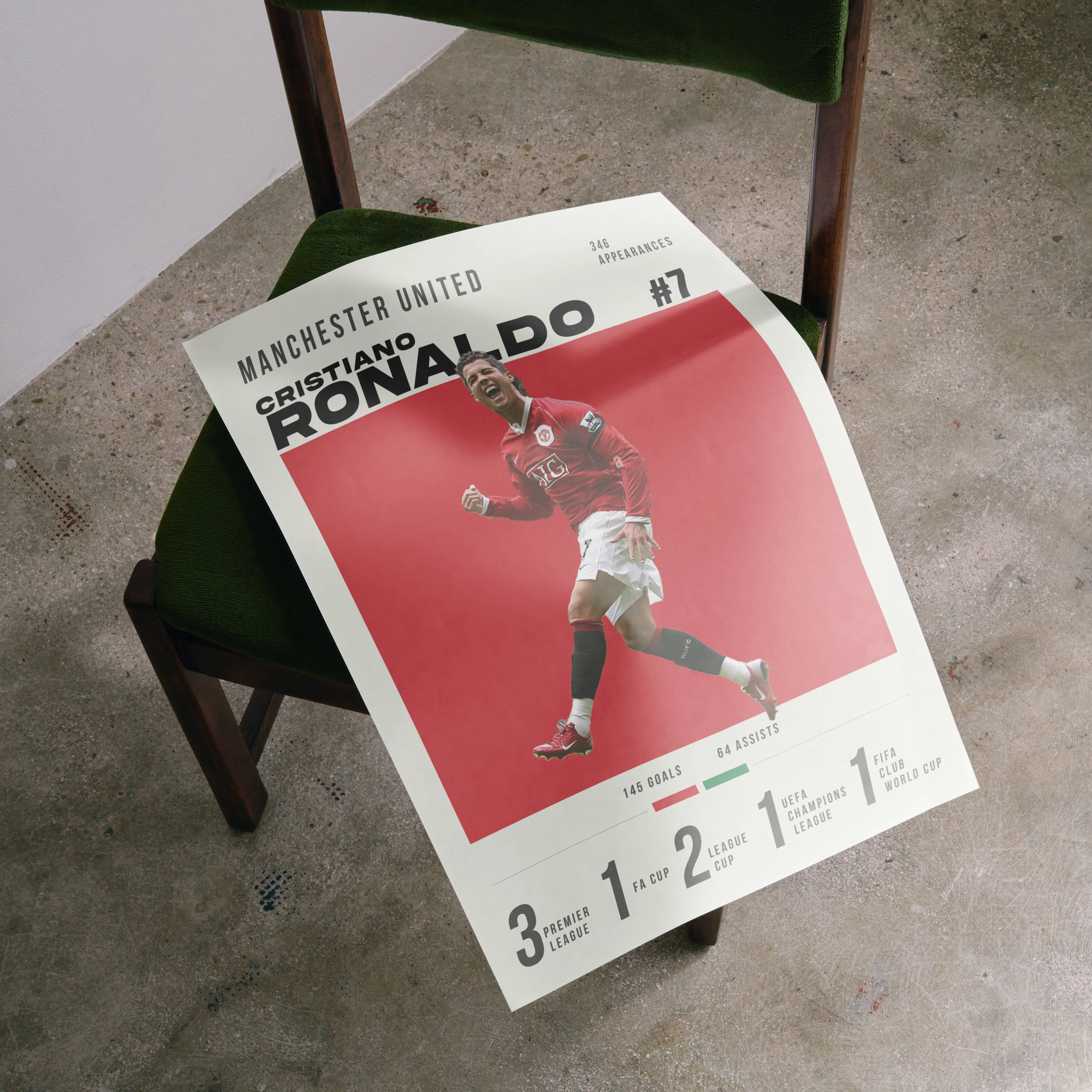 Ronaldo #7 Manchester Utd Heavyweight Art Print - Image 3