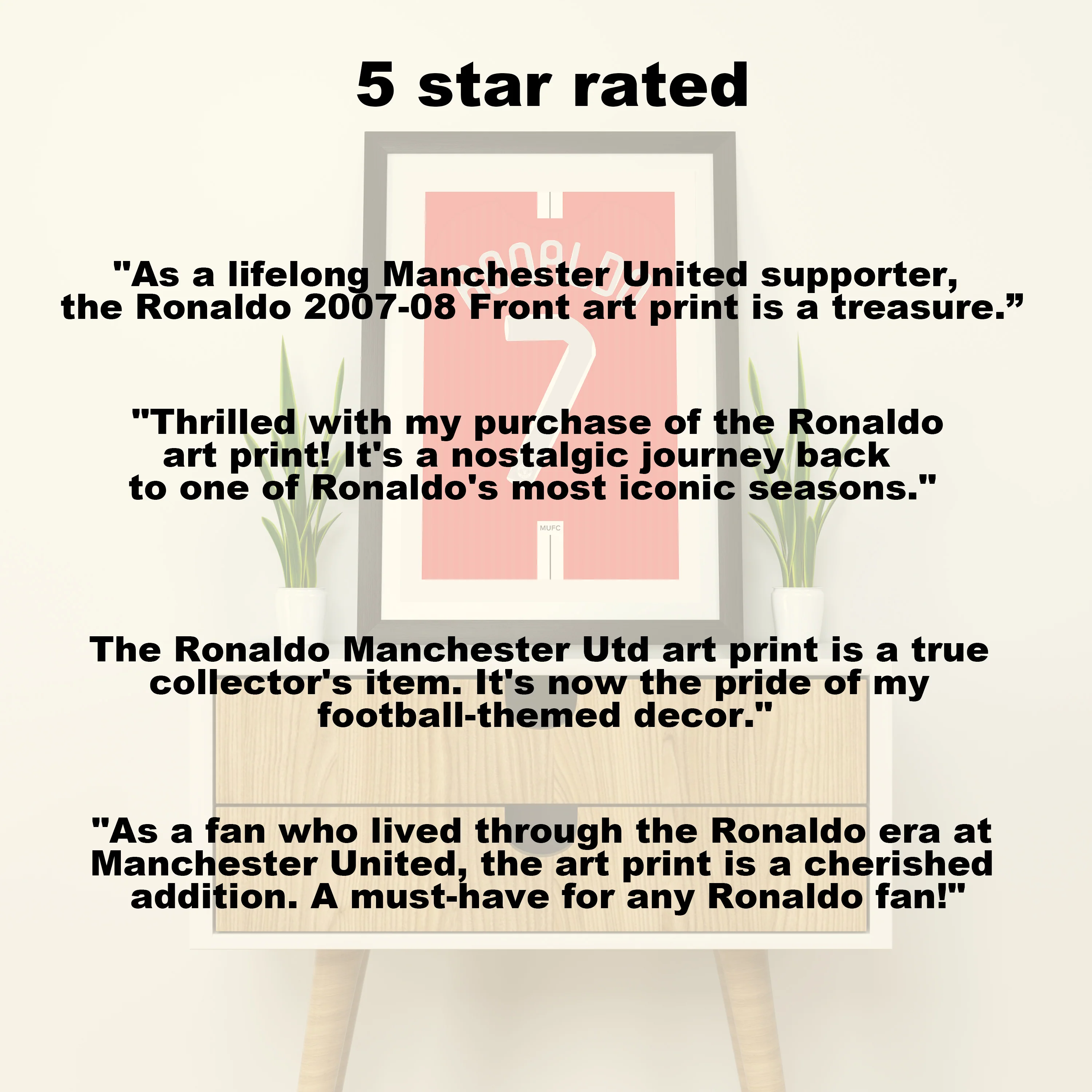 Ronaldo Manchester Utd 2007/08 (Back) Heavyweight Art Print - Football Post - Perfect Gift - Birthday Present for Him - Image 5