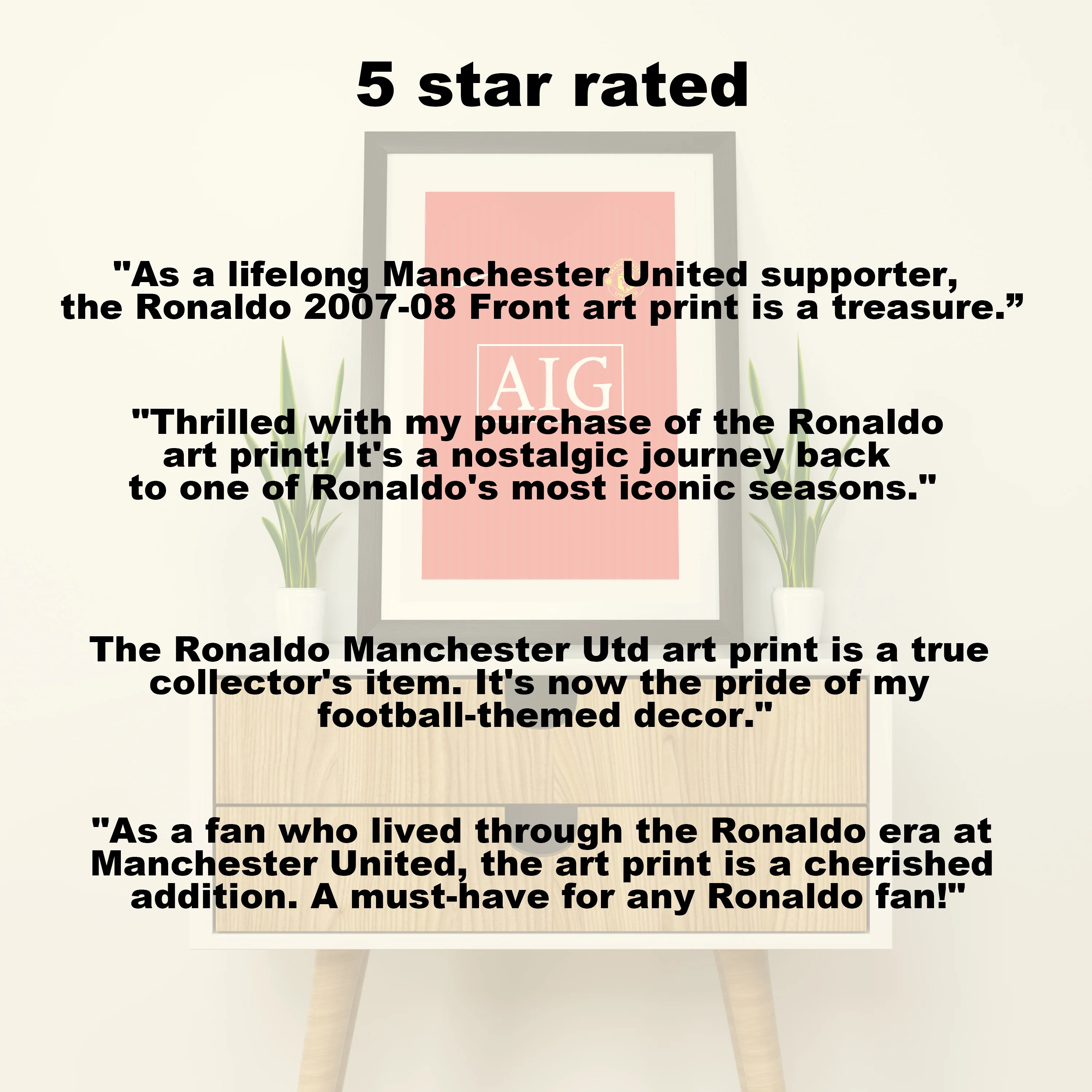 Ronaldo Manchester Utd 2007/08 (Front) Heavyweight Art Print - Football Post - Perfect Gift - Birthday Present for Him - Image 5