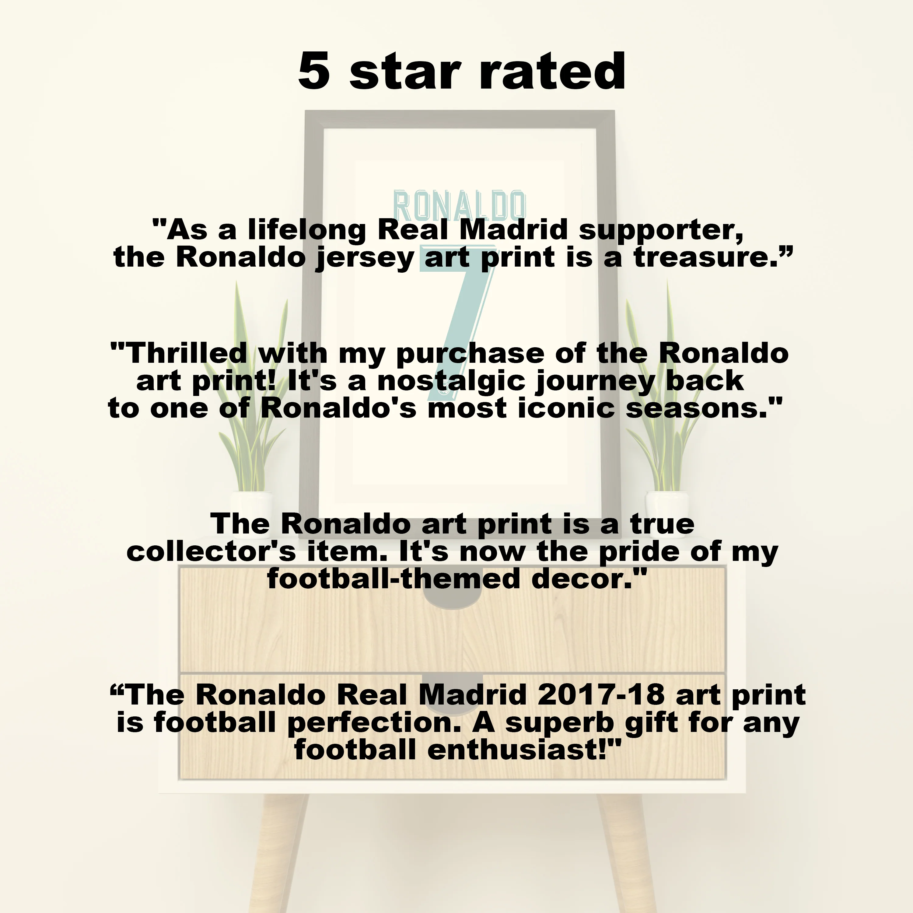 Ronaldo Real Madrid 2017/18 (Back) Heavyweight Art Print - Football Post - Perfect Gift - Birthday Present for Him - Image 5