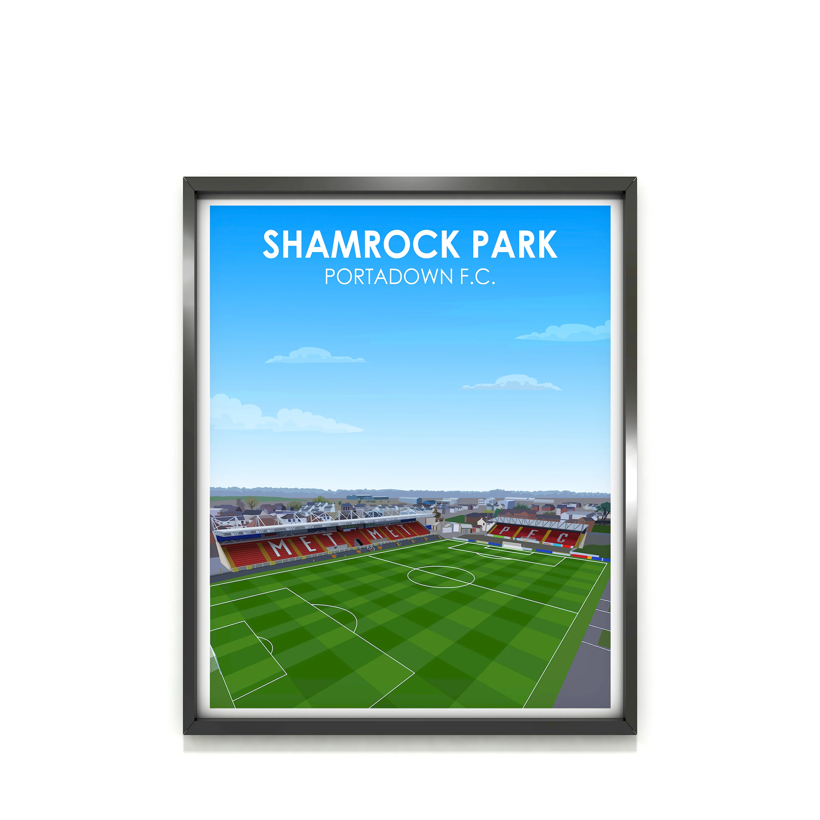 Shamrock Park Heavyweight Art Print - Football Post - Perfect Gift - Birthday Present for Him - Image 2
