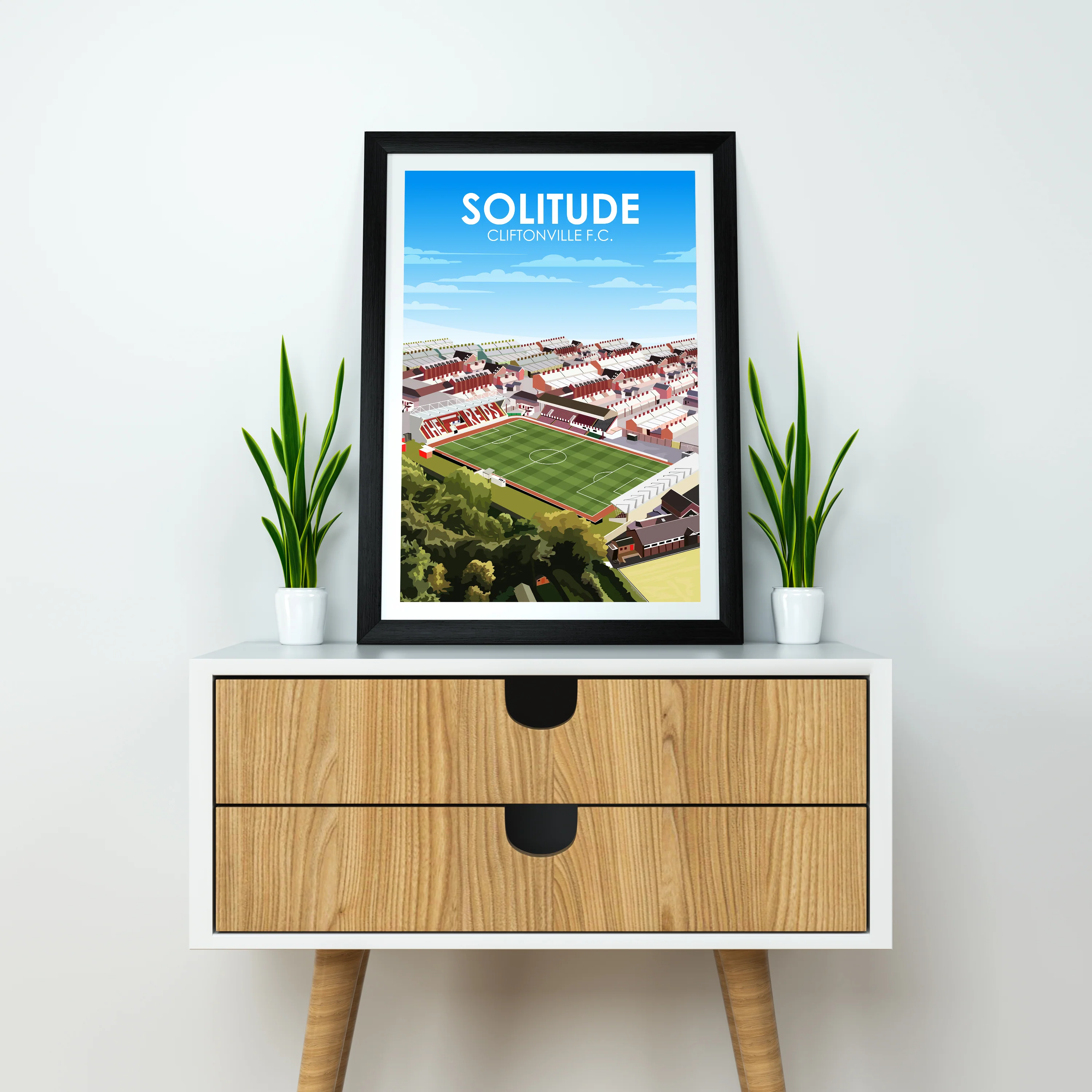 Solitude Cliftonville FC Heavyweight Art Print - Football Post - Perfect Gift - Birthday Present for Him - Image 3