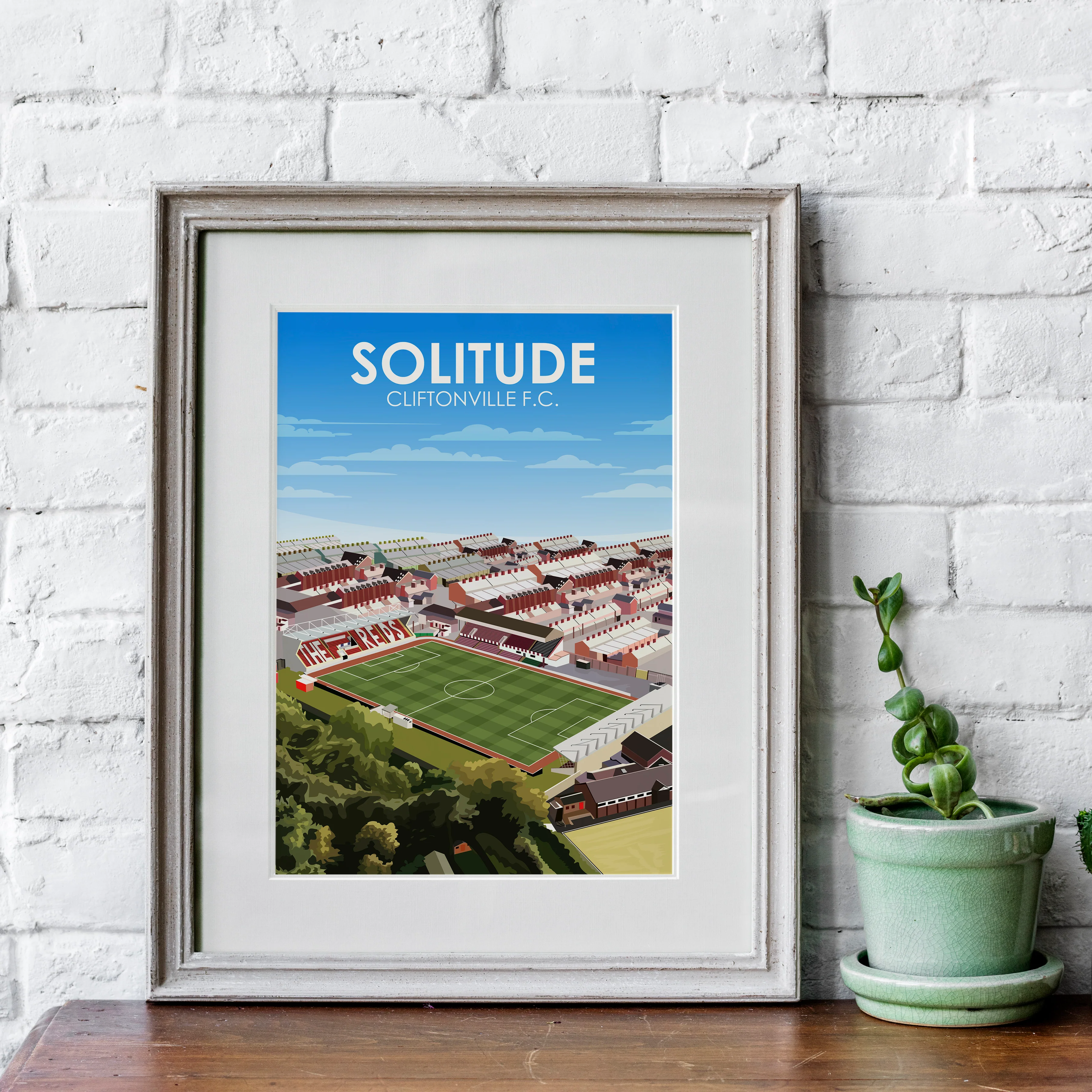 Solitude Cliftonville FC Heavyweight Art Print - Football Post - Perfect Gift - Birthday Present for Him - Image 5