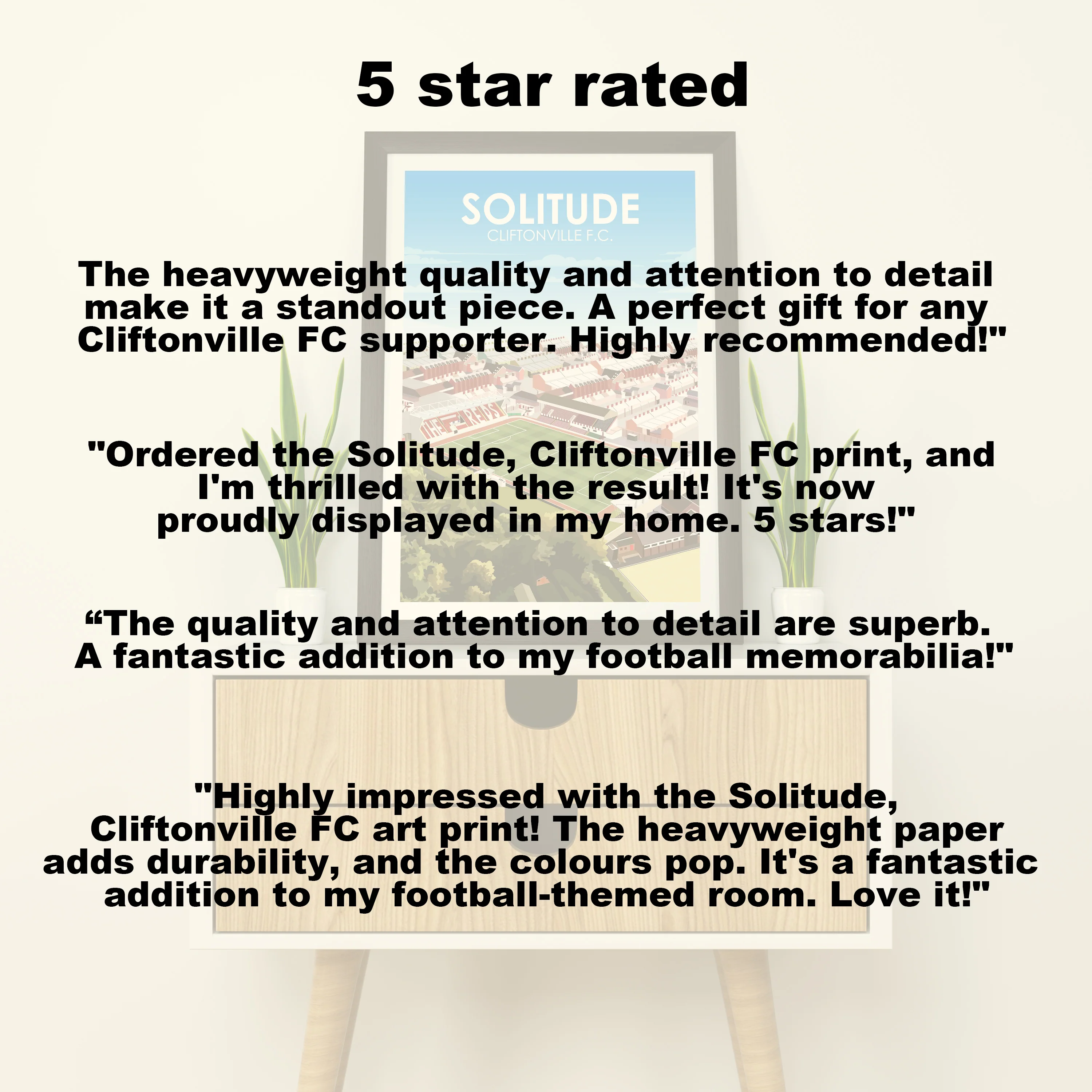 Solitude Cliftonville FC Heavyweight Art Print - Football Post - Perfect Gift - Birthday Present for Him - Image 6