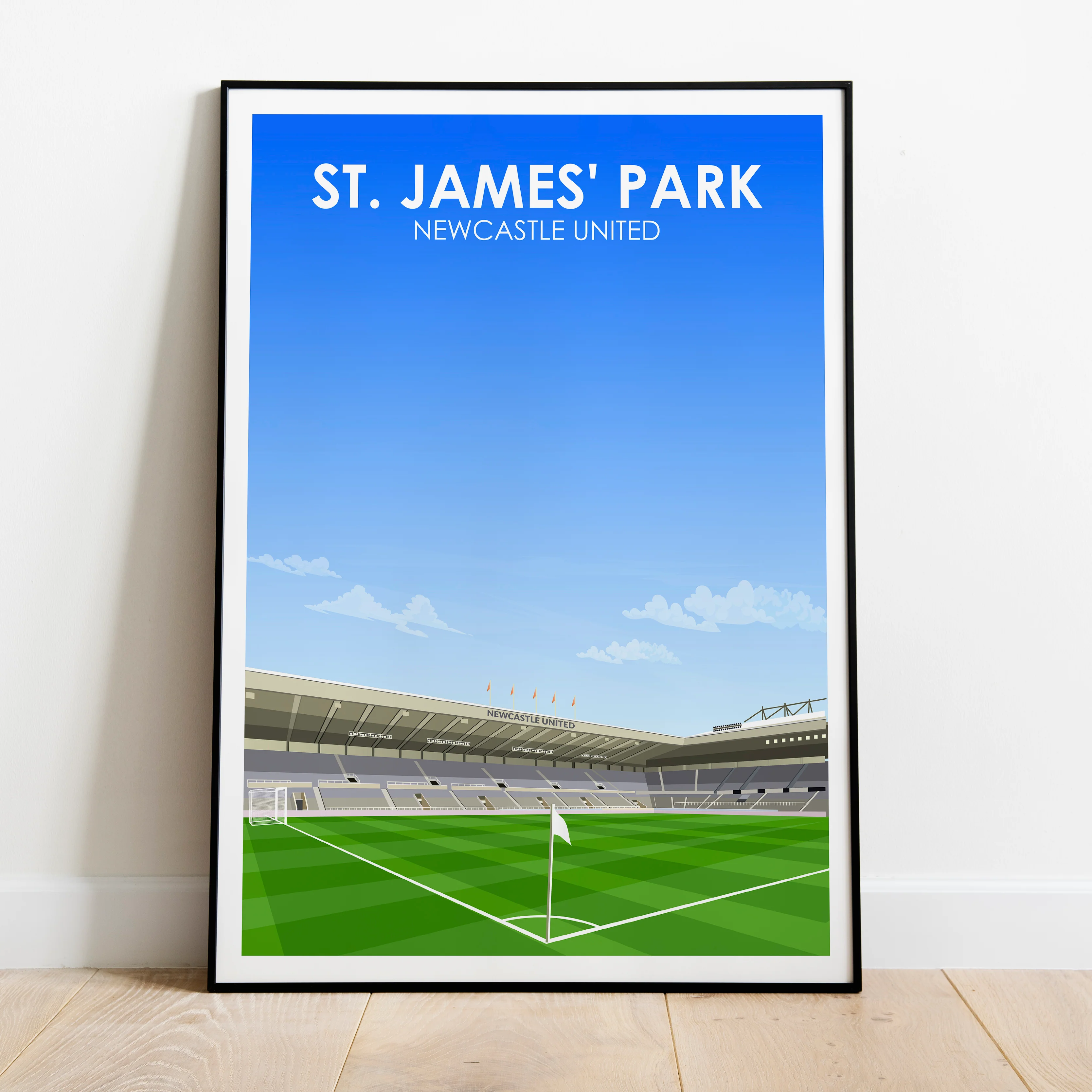 St. James' Park Heavyweight Art Print - Football Post - Perfect Gift - Birthday Present for Him