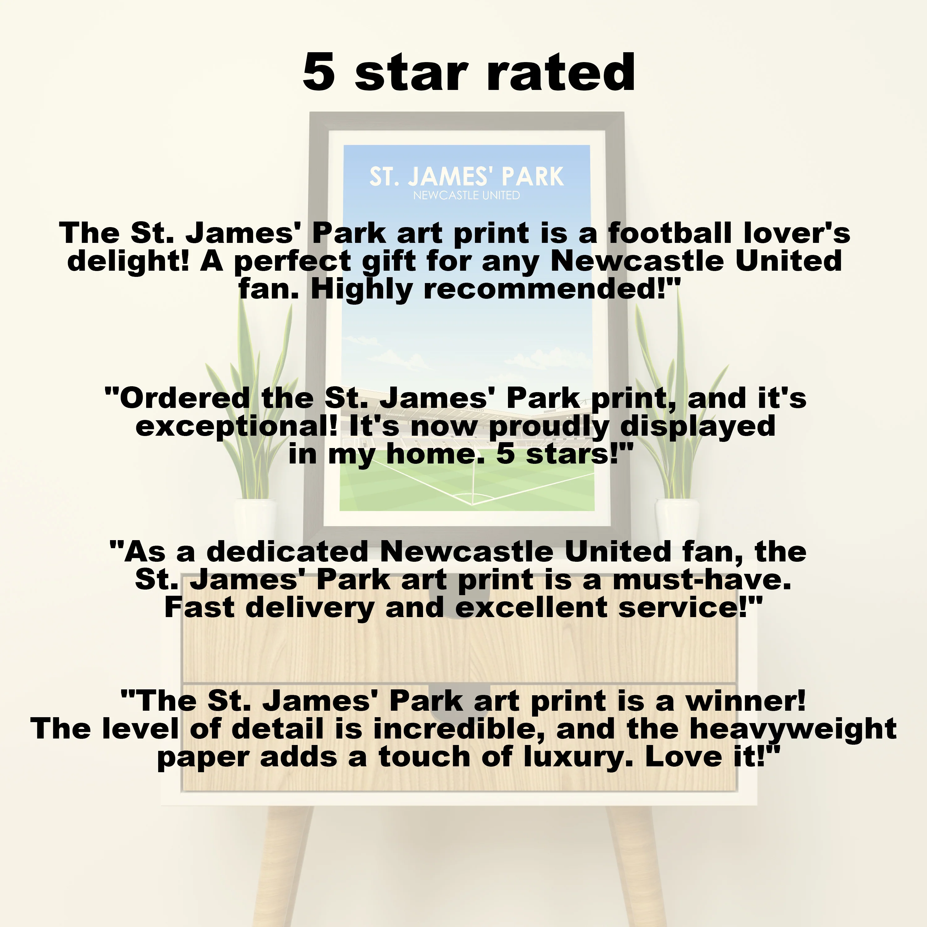 St. James' Park Heavyweight Art Print - Football Post - Perfect Gift - Birthday Present for Him - Image 5