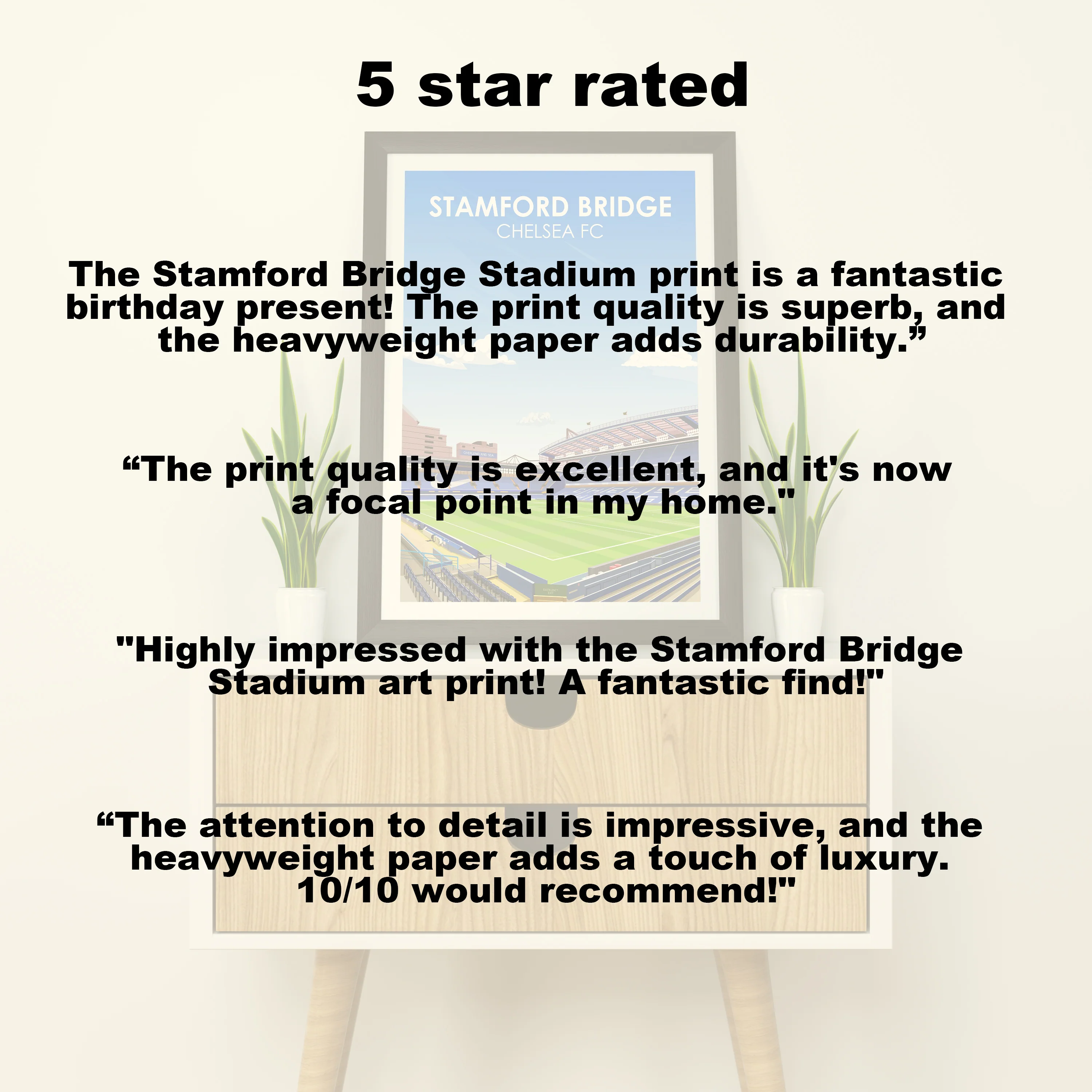 Stamford Bridge Stadium Heavyweight Art Print - Football Post - Perfect Gift - Birthday Present for Him - Image 5