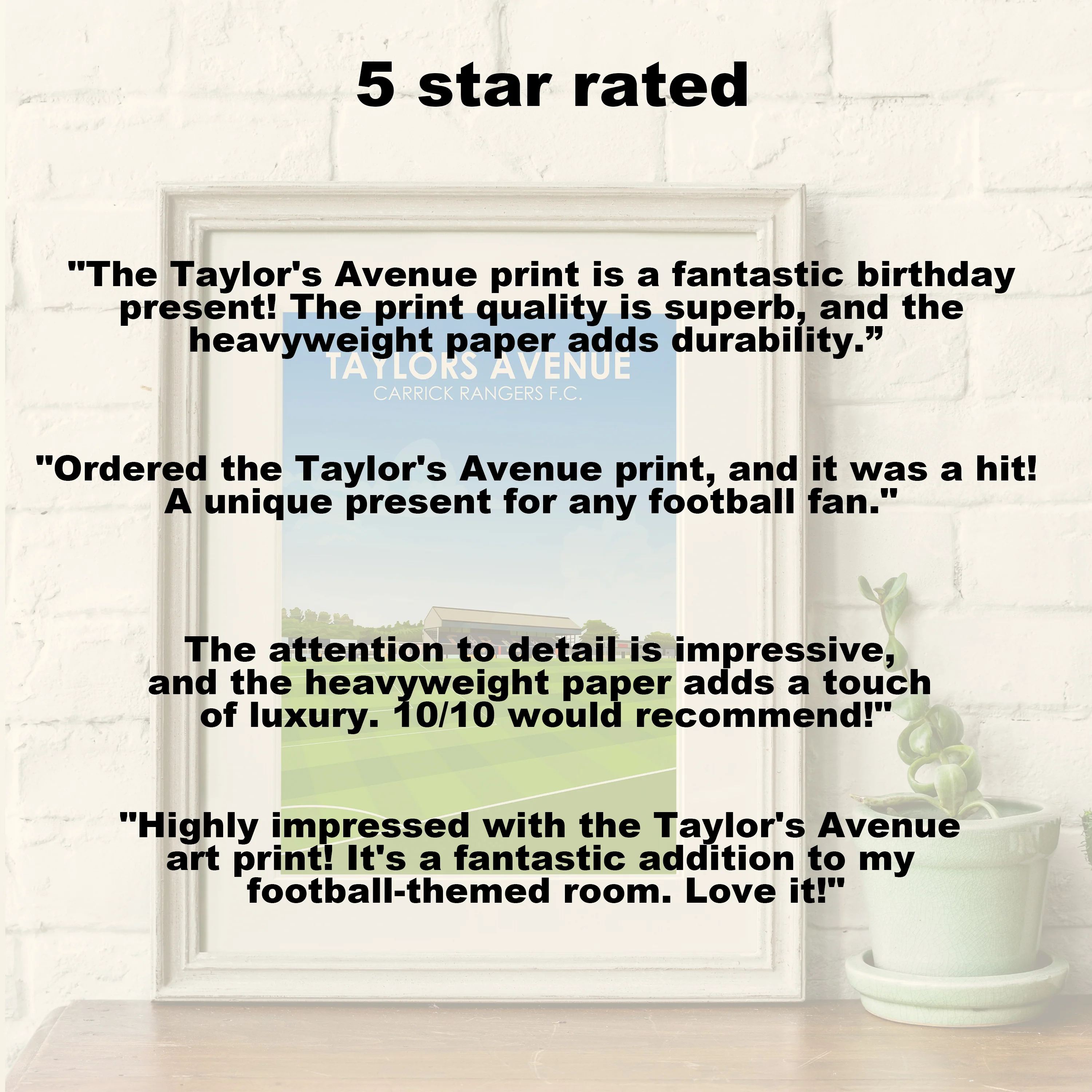 Taylors Avenue Heavyweight Art Print - Football Post - Perfect Gift - Birthday Present for Him - Image 5