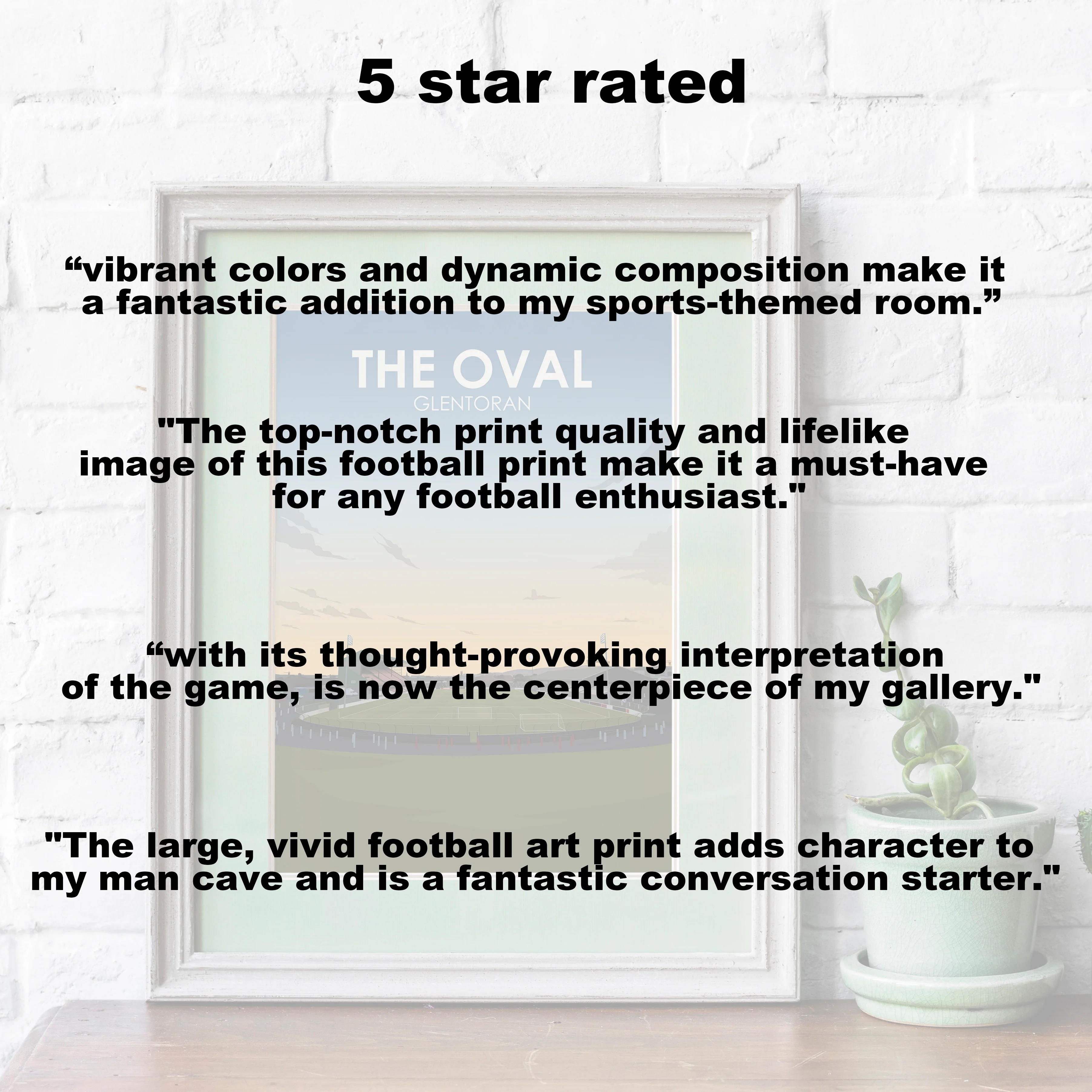 The Oval Heavyweight Art Print - Football Post - Perfect Gift - Birthday Present for Him - Image 7